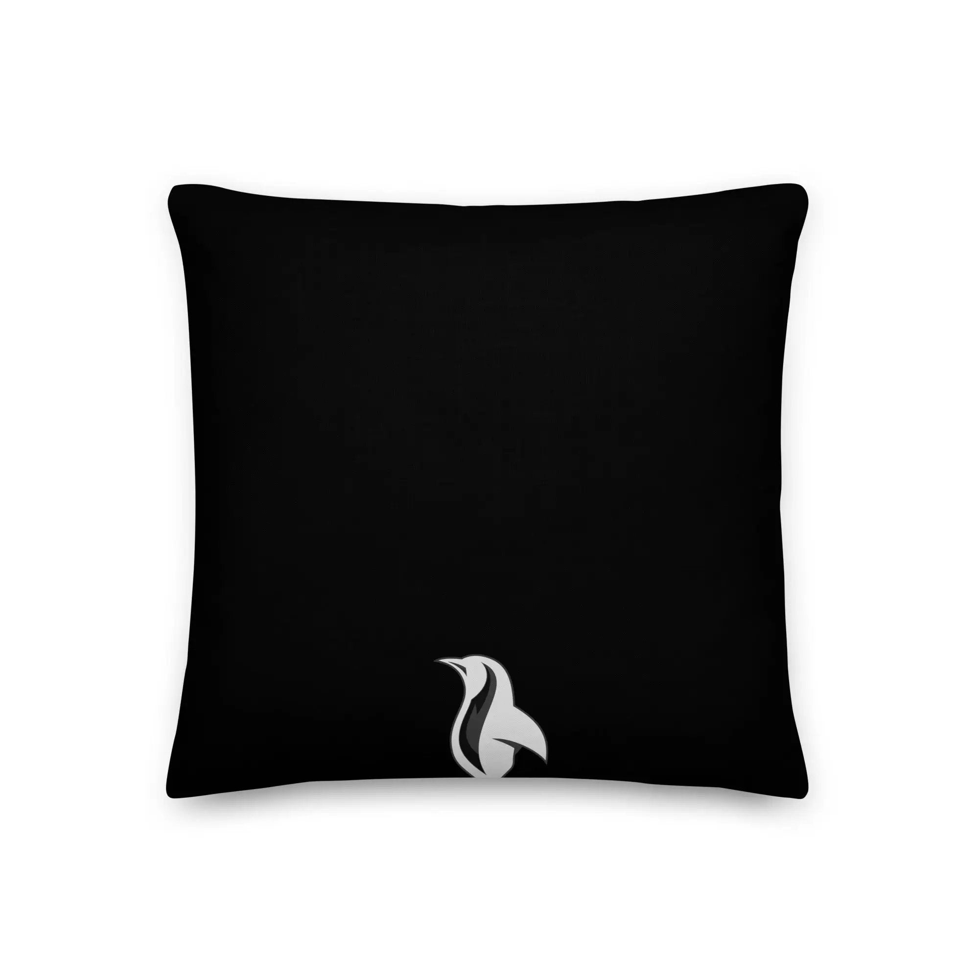 Black pillow with AB/BA on it
