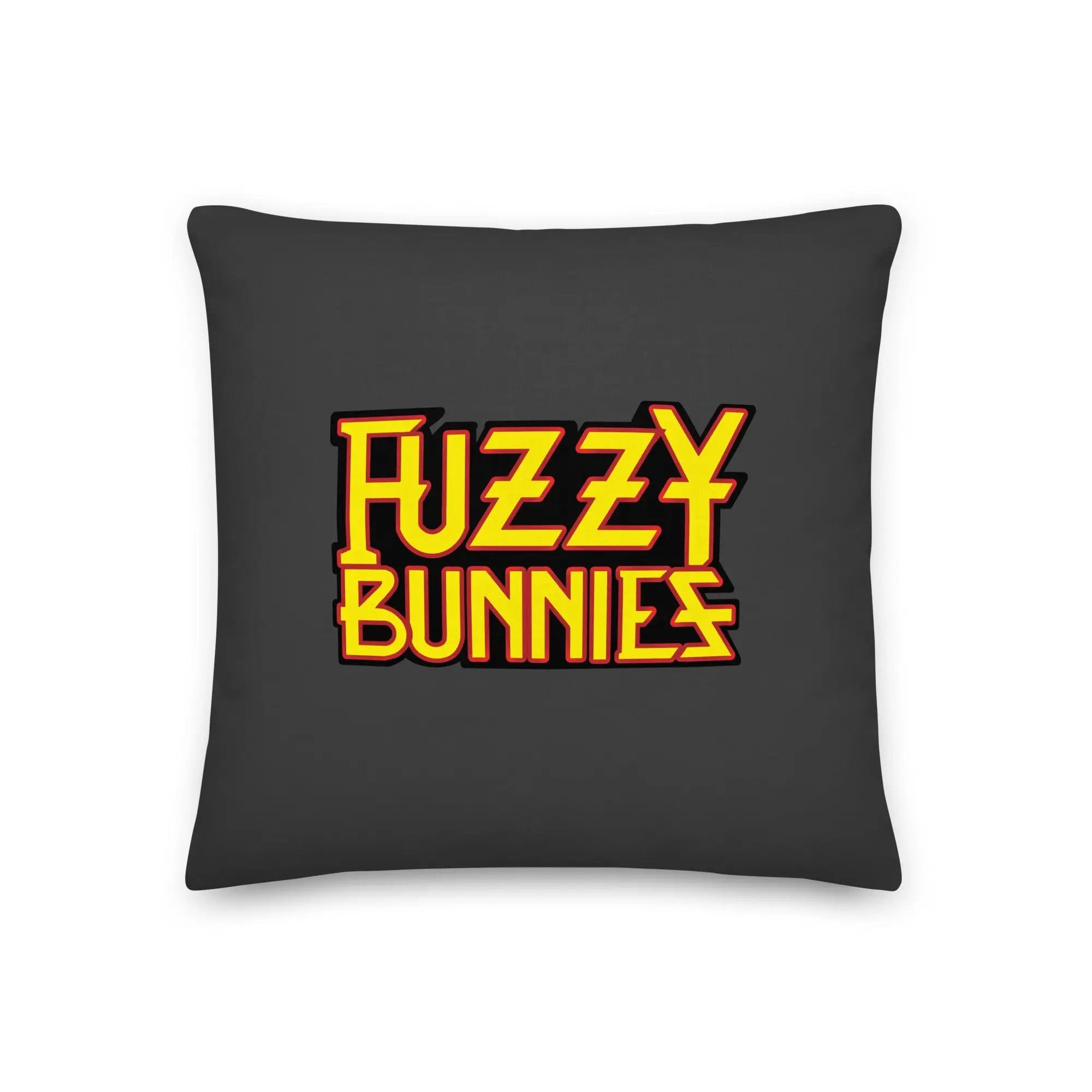 Black pillow with Fuzzy Bunnies