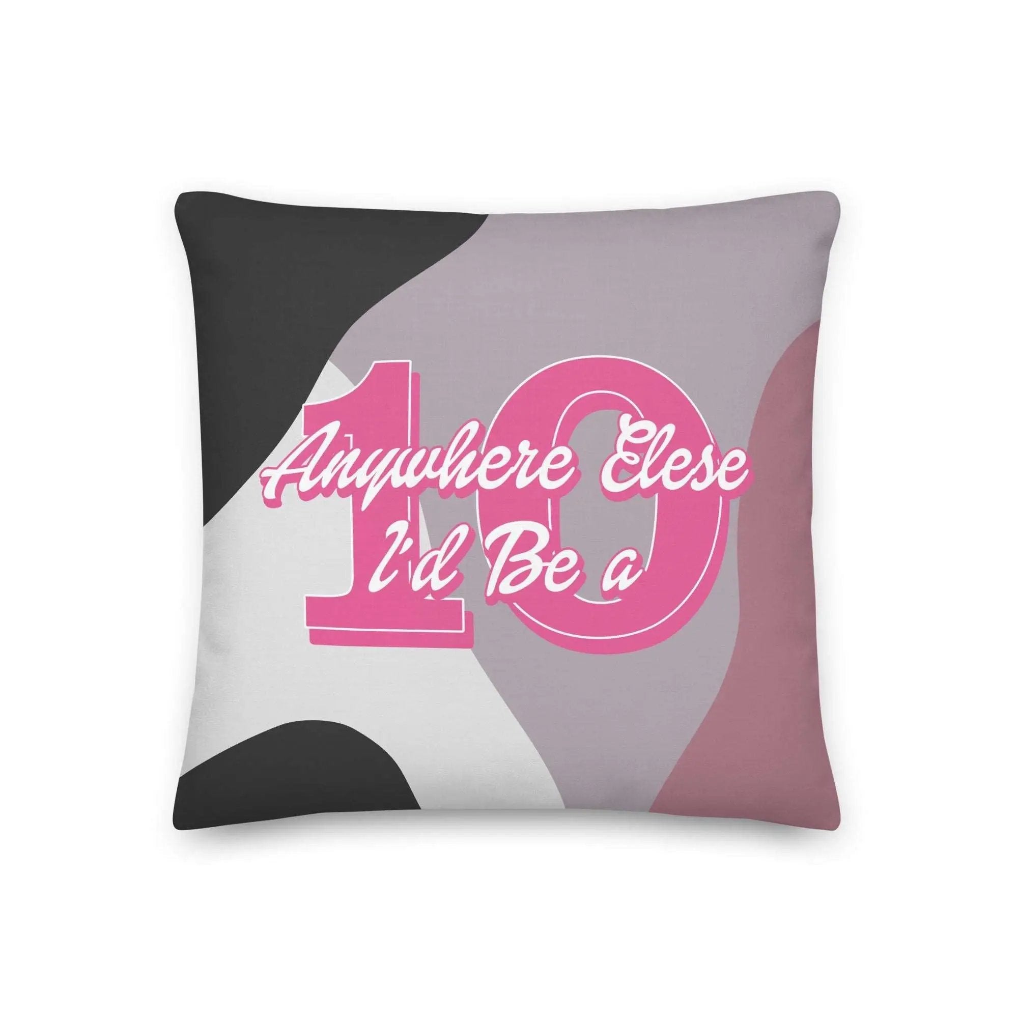 a pillow with the number ten on it