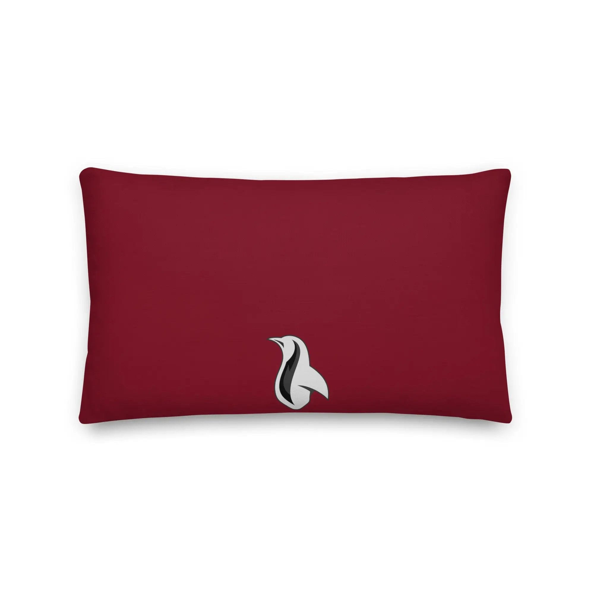 Red pillow with writing