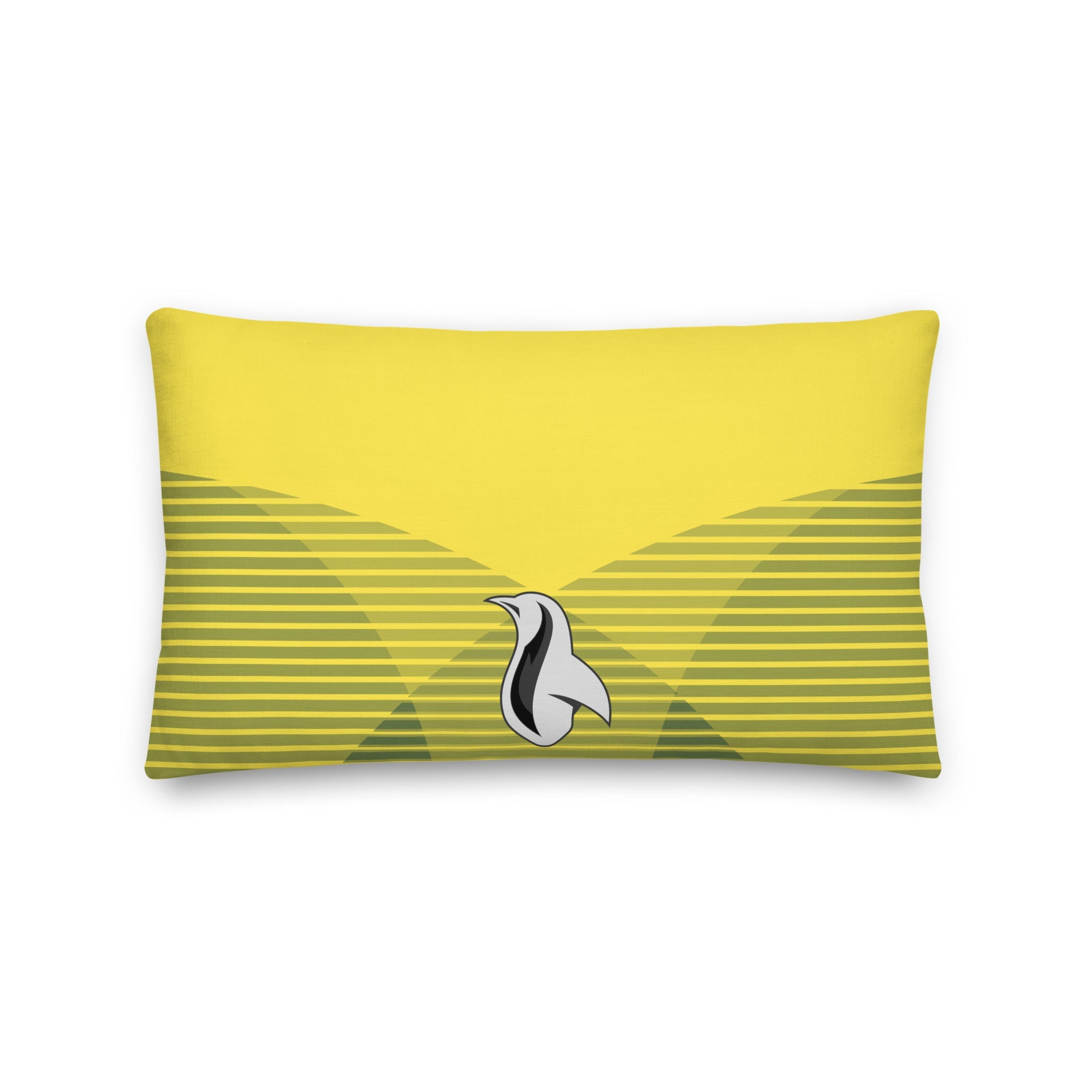 yellow pillow with a funny mushroom