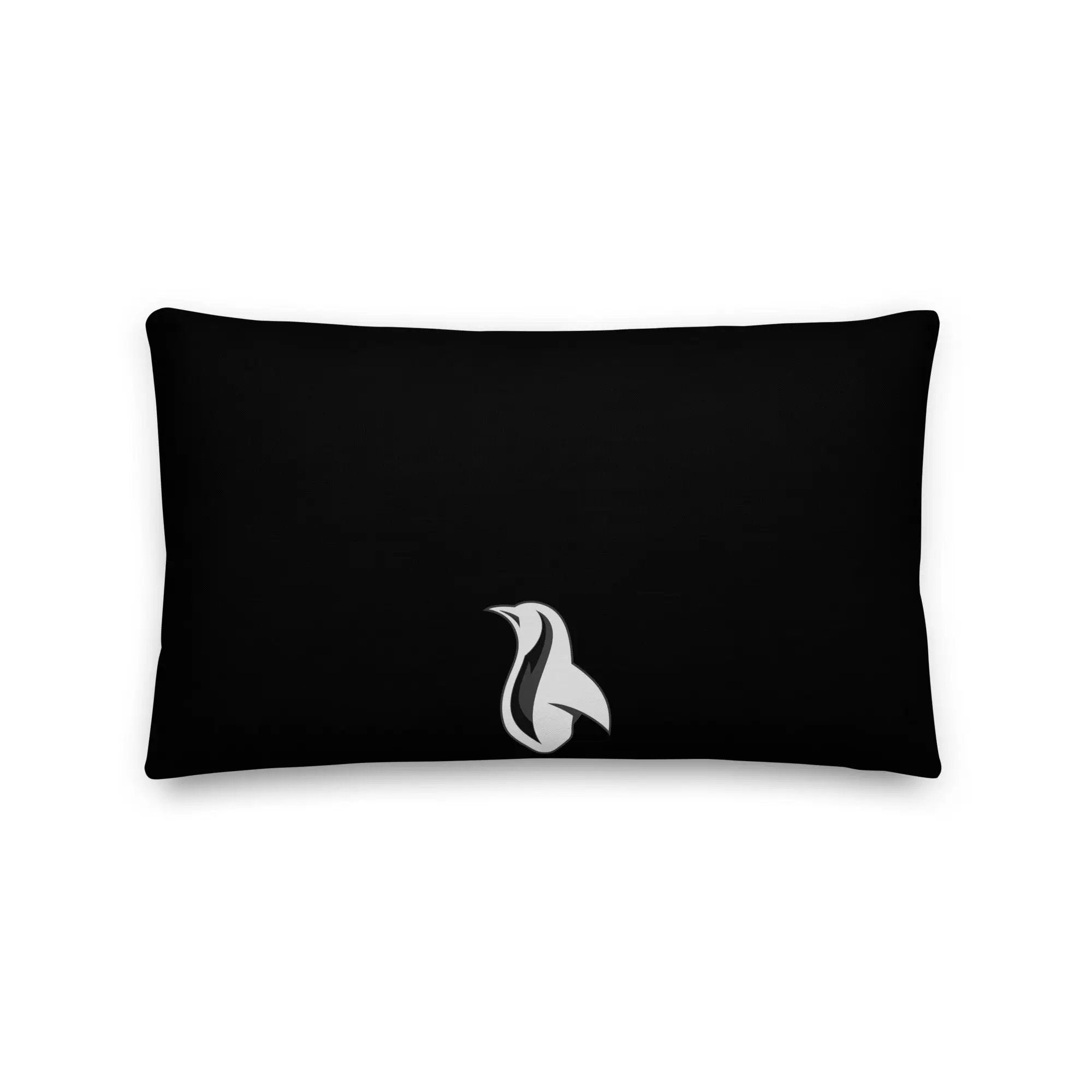 Black pillow with AB/BA on it
