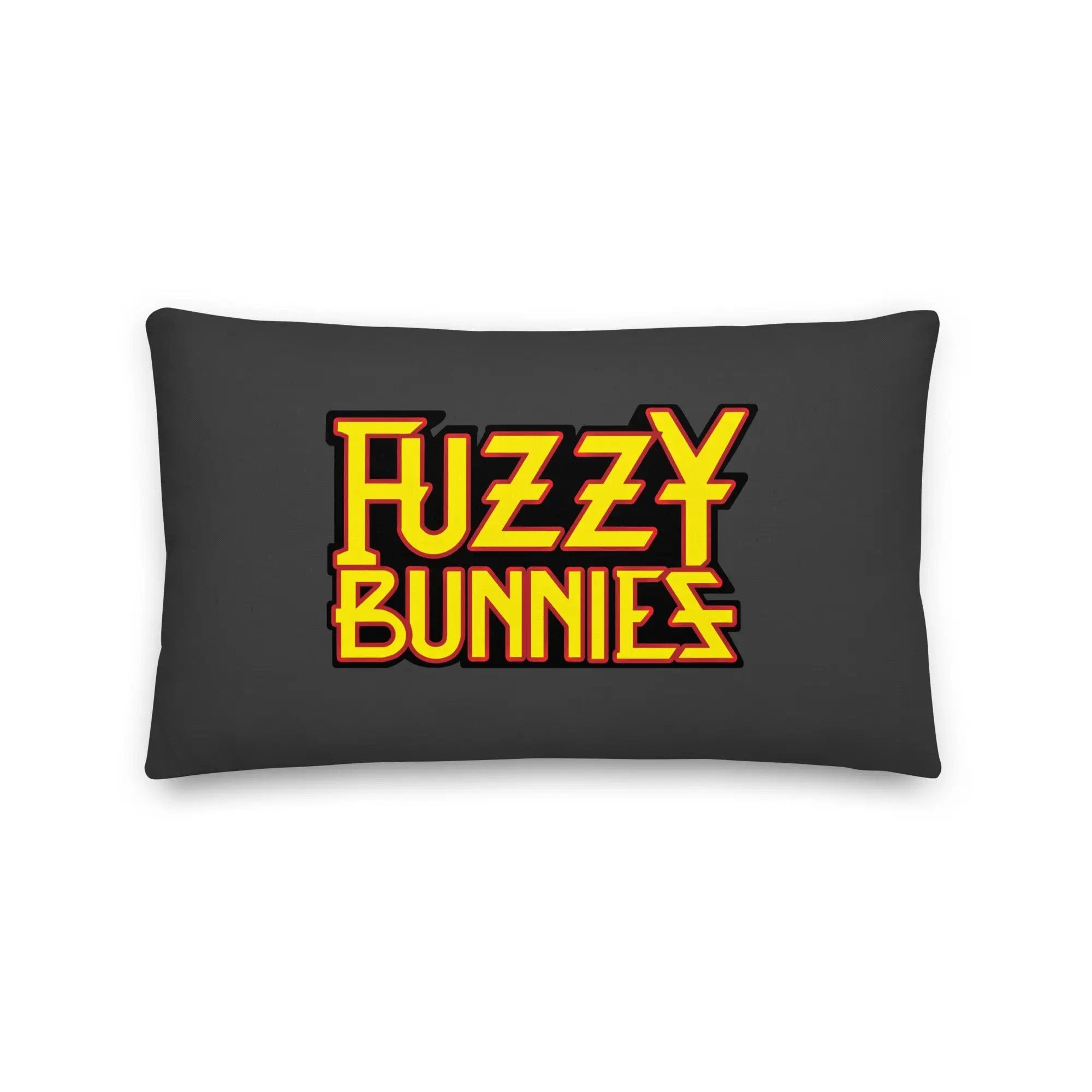 Black pillow with Fuzzy Bunnies