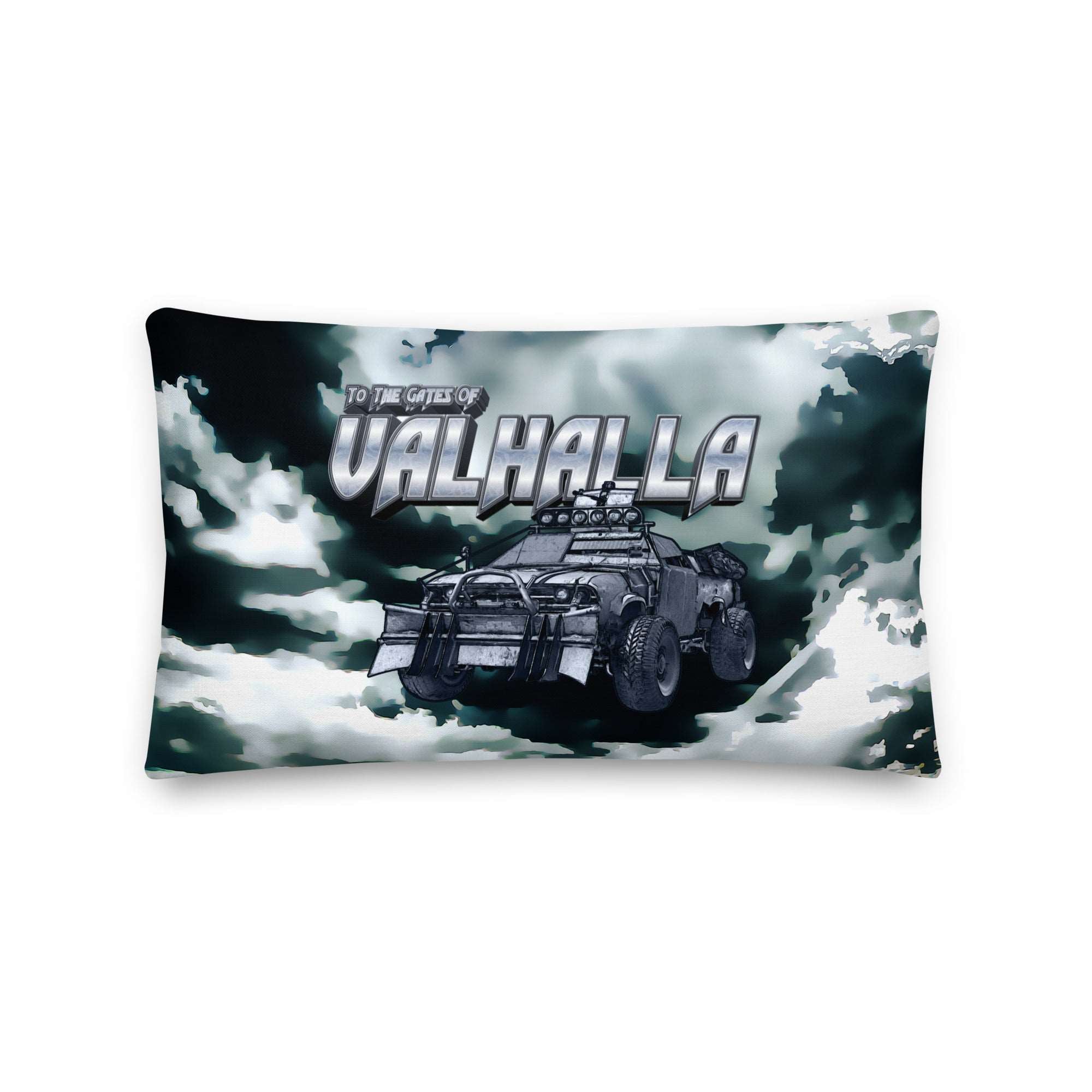 a pillow with a picture of a vehicle on it