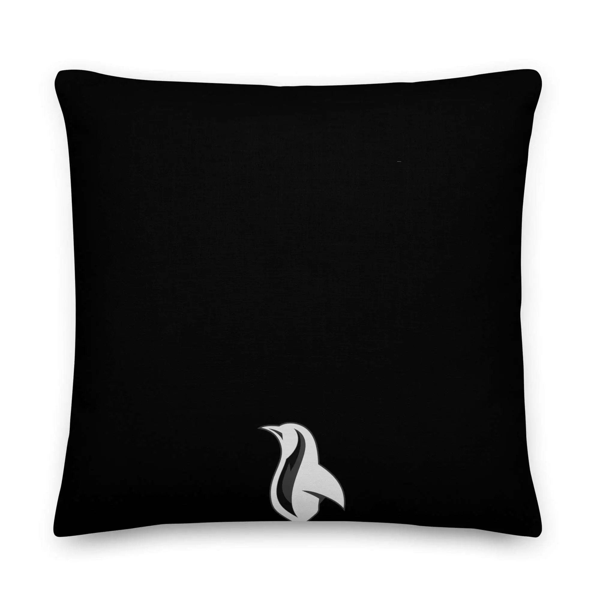 Black pillow with AB/BA on it