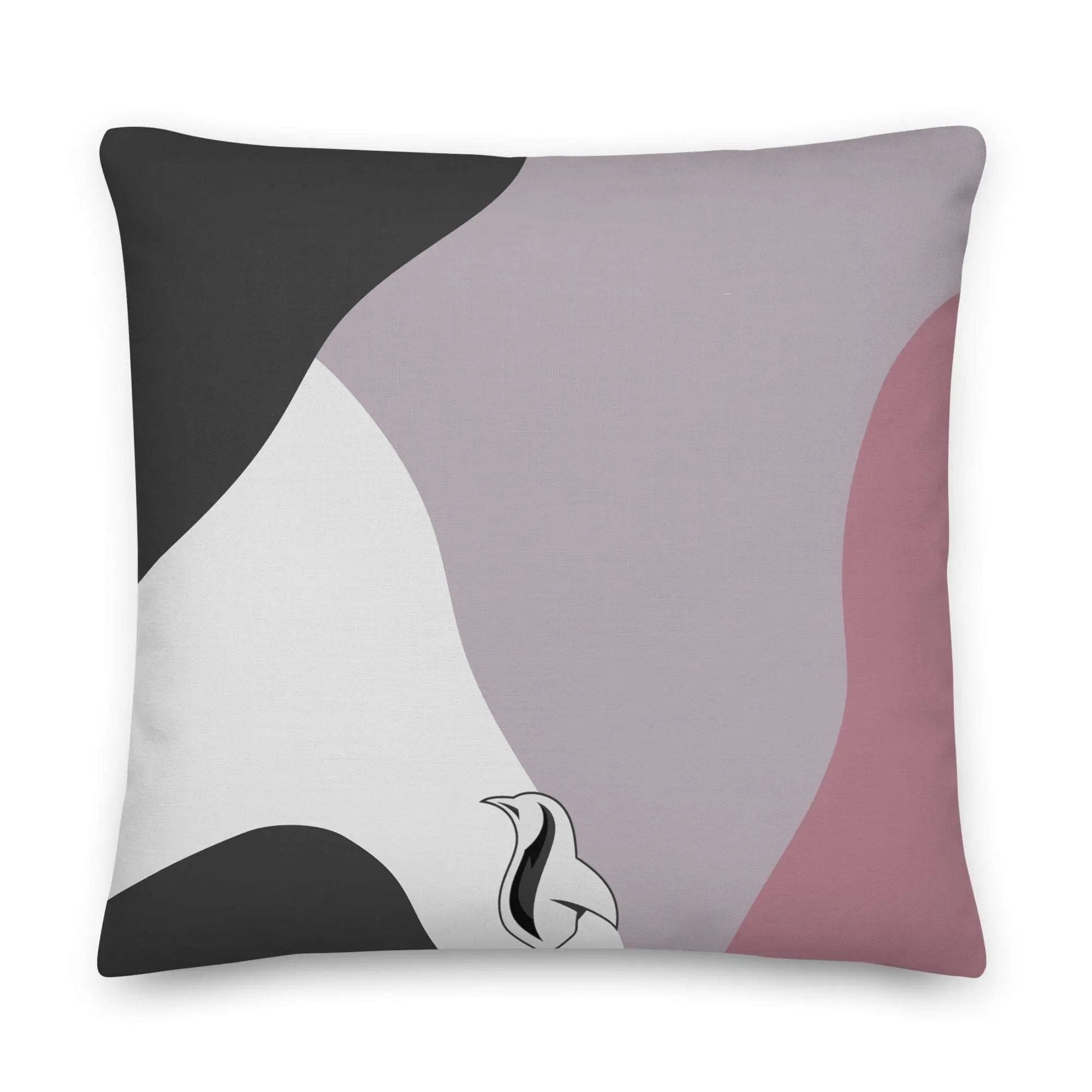 a pillow with a black and white cow on it