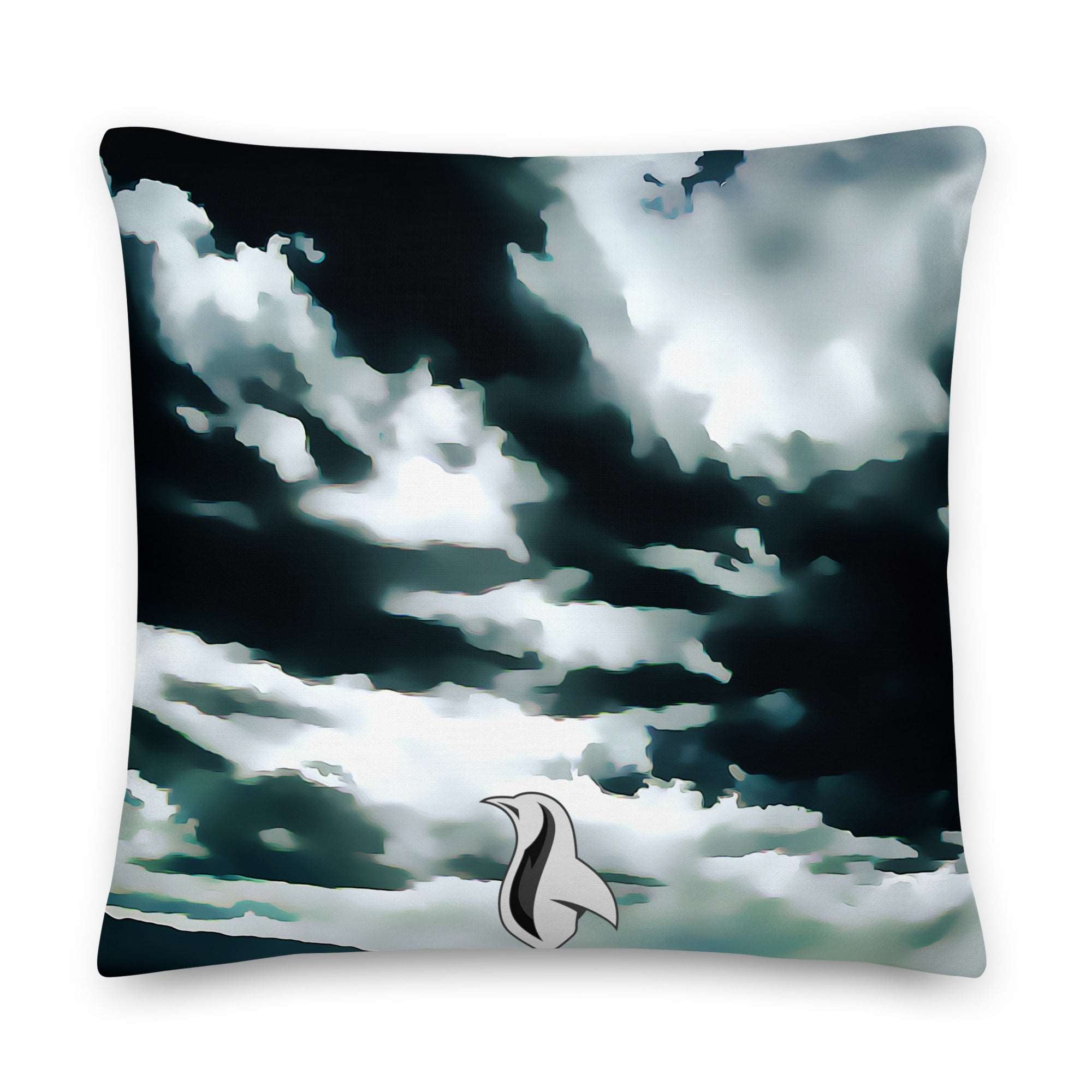 a pillow with a picture of a bird on it
