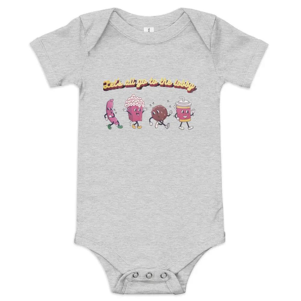 a baby bodysuit with a cartoon character on it