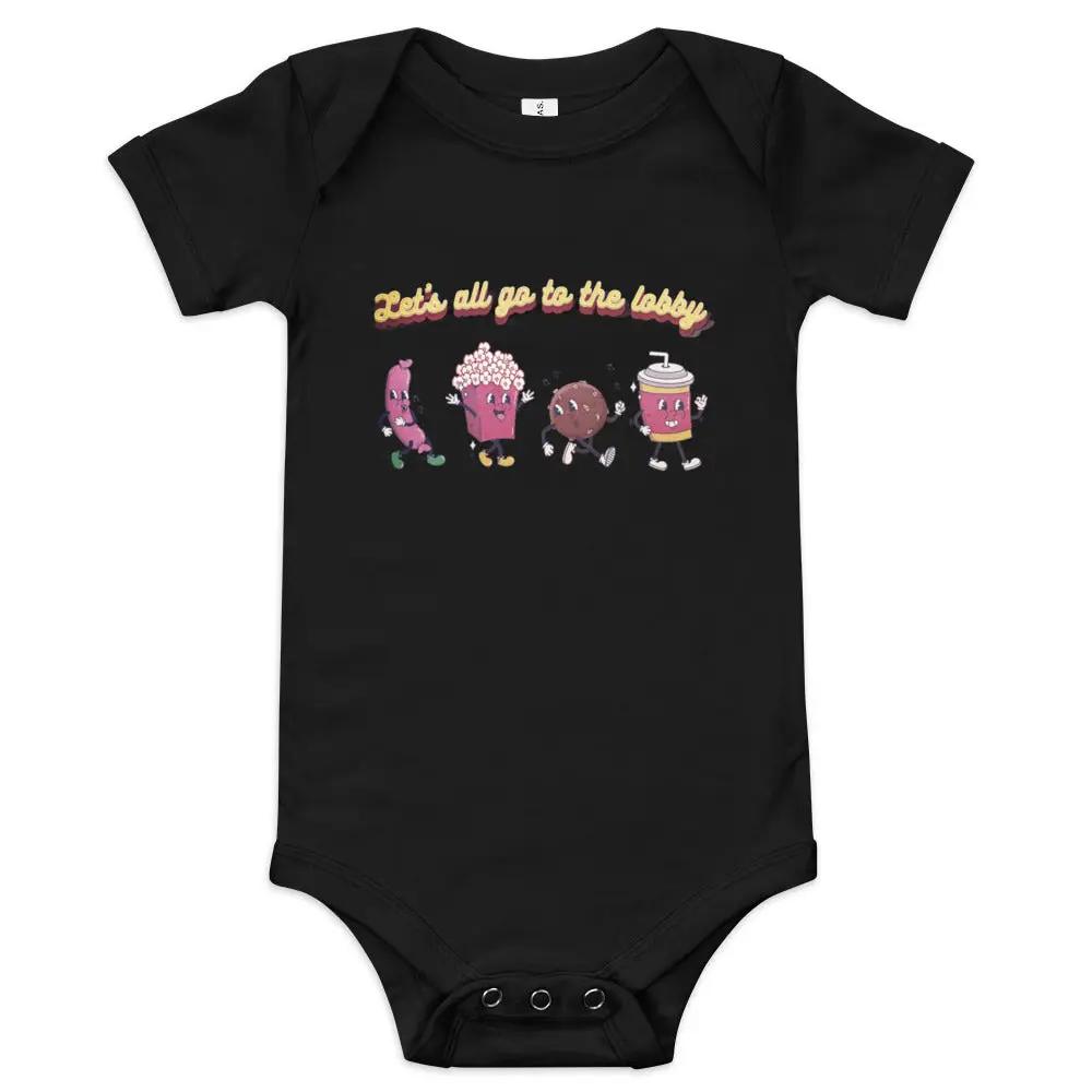 a black bodysuit with three cartoon characters on it