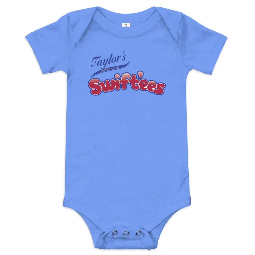 a baby bodysuit that says taylor's swifties on it