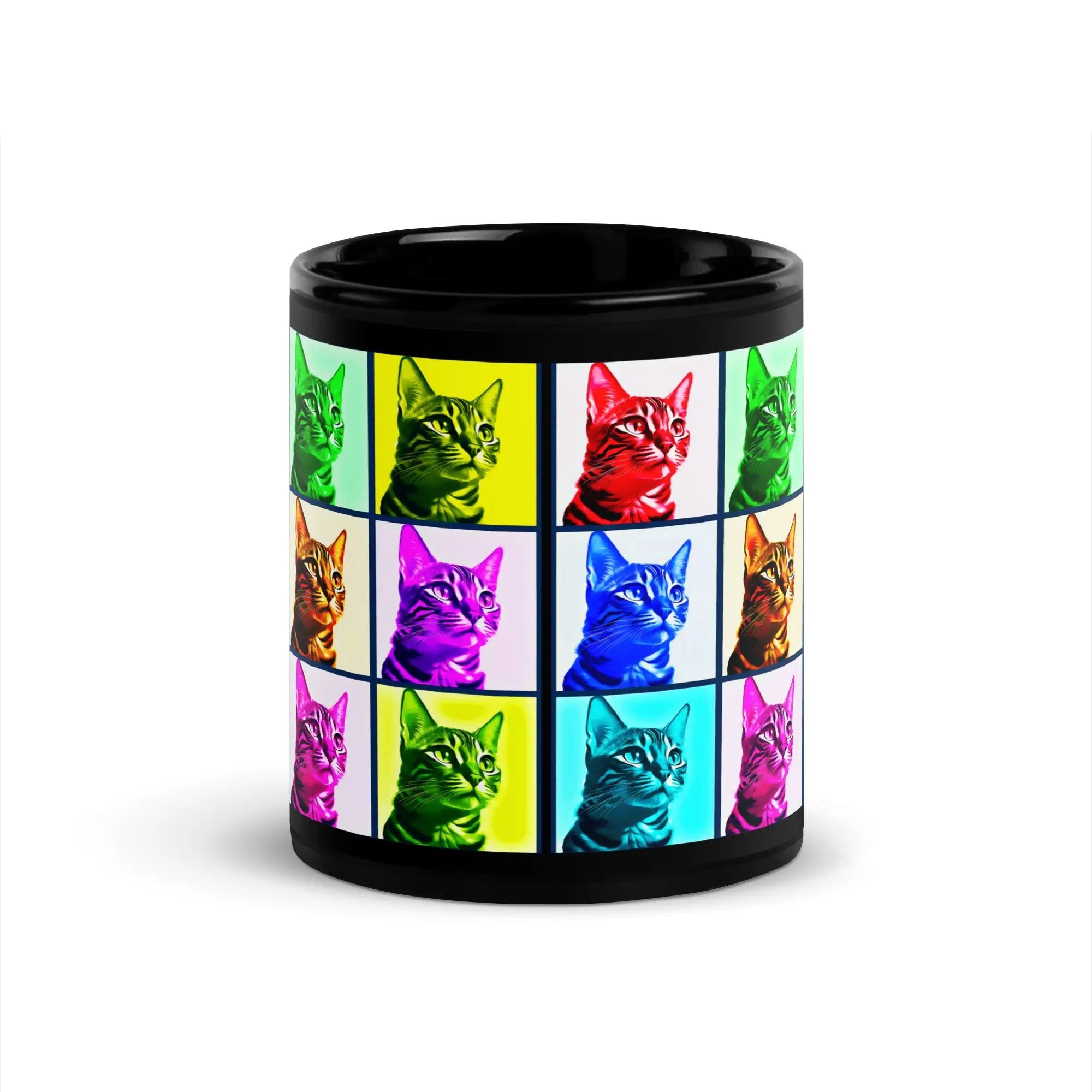 Warhol Cats Black Glossy Mug