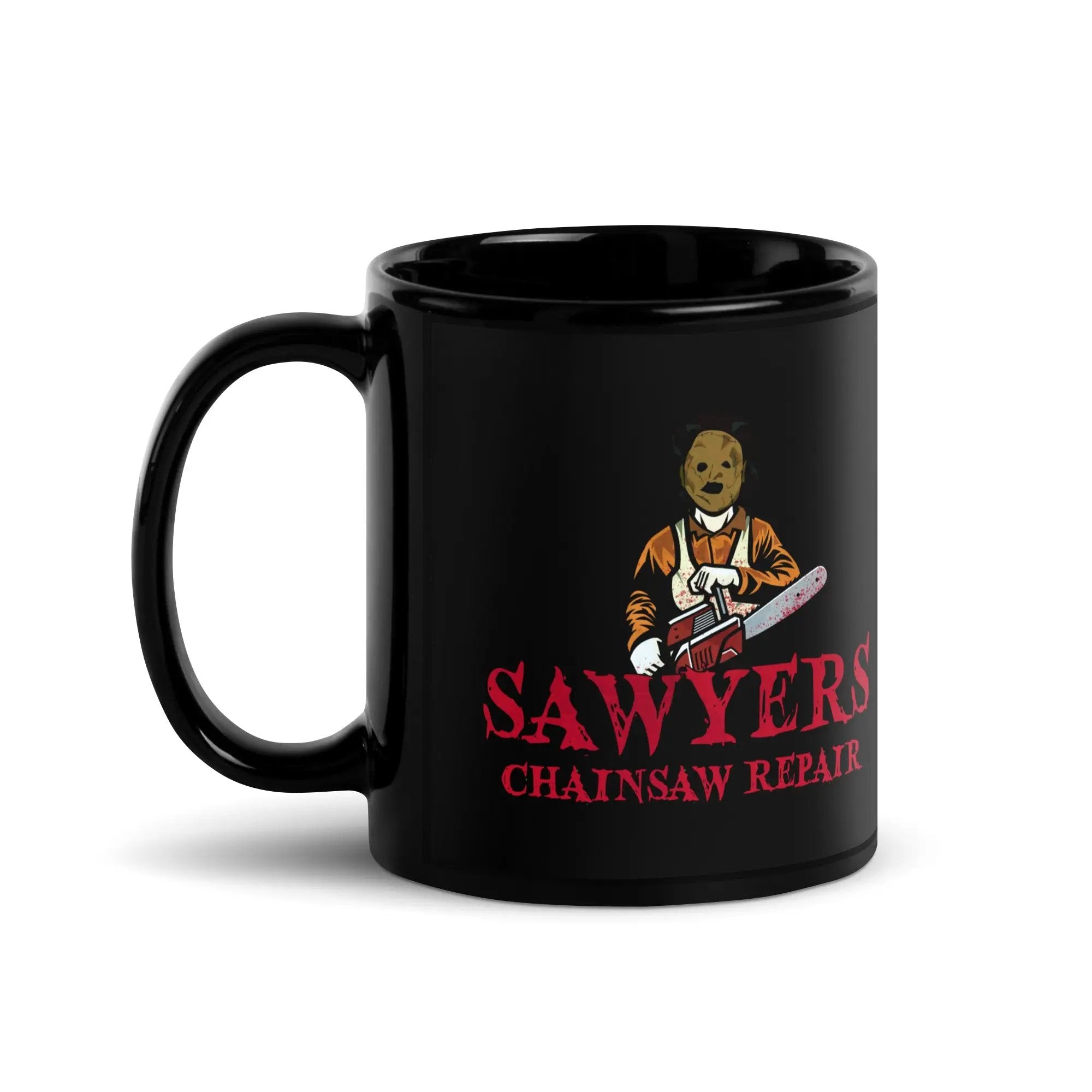 Sawyers Chainsaw Repair Black Glossy Mug