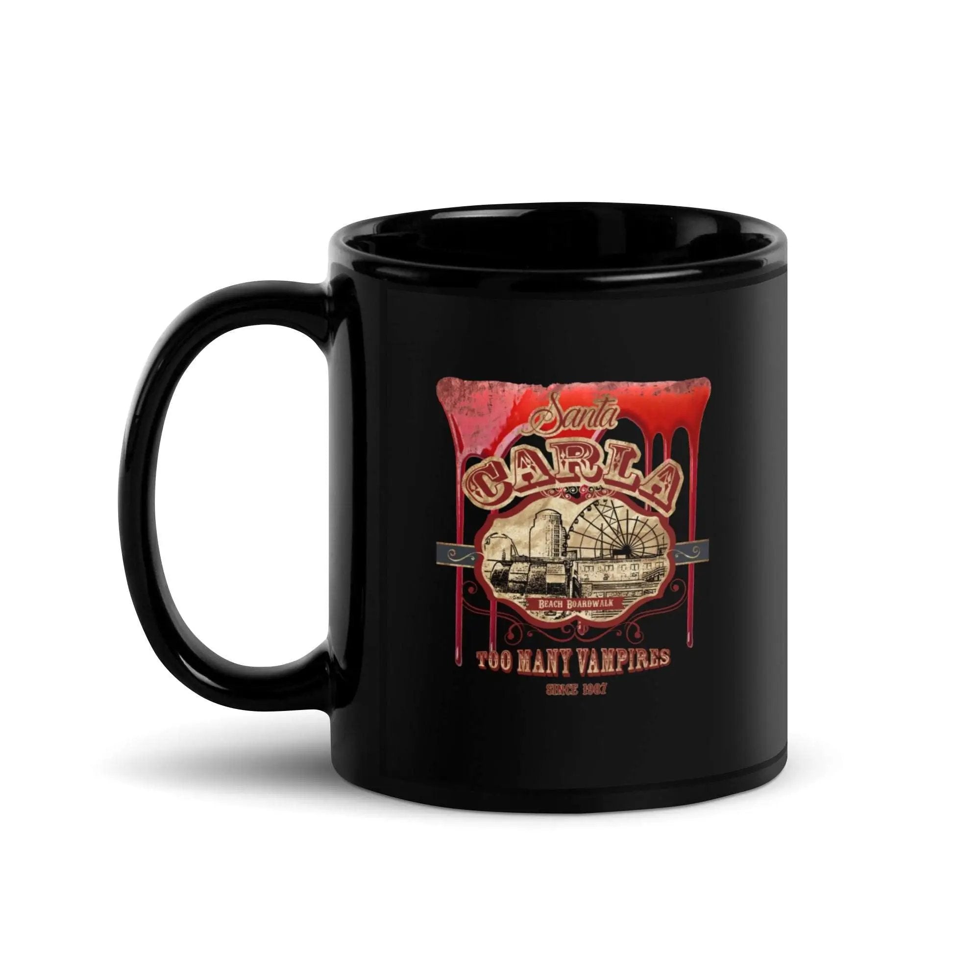 Santa Carla Black Glossy Mug