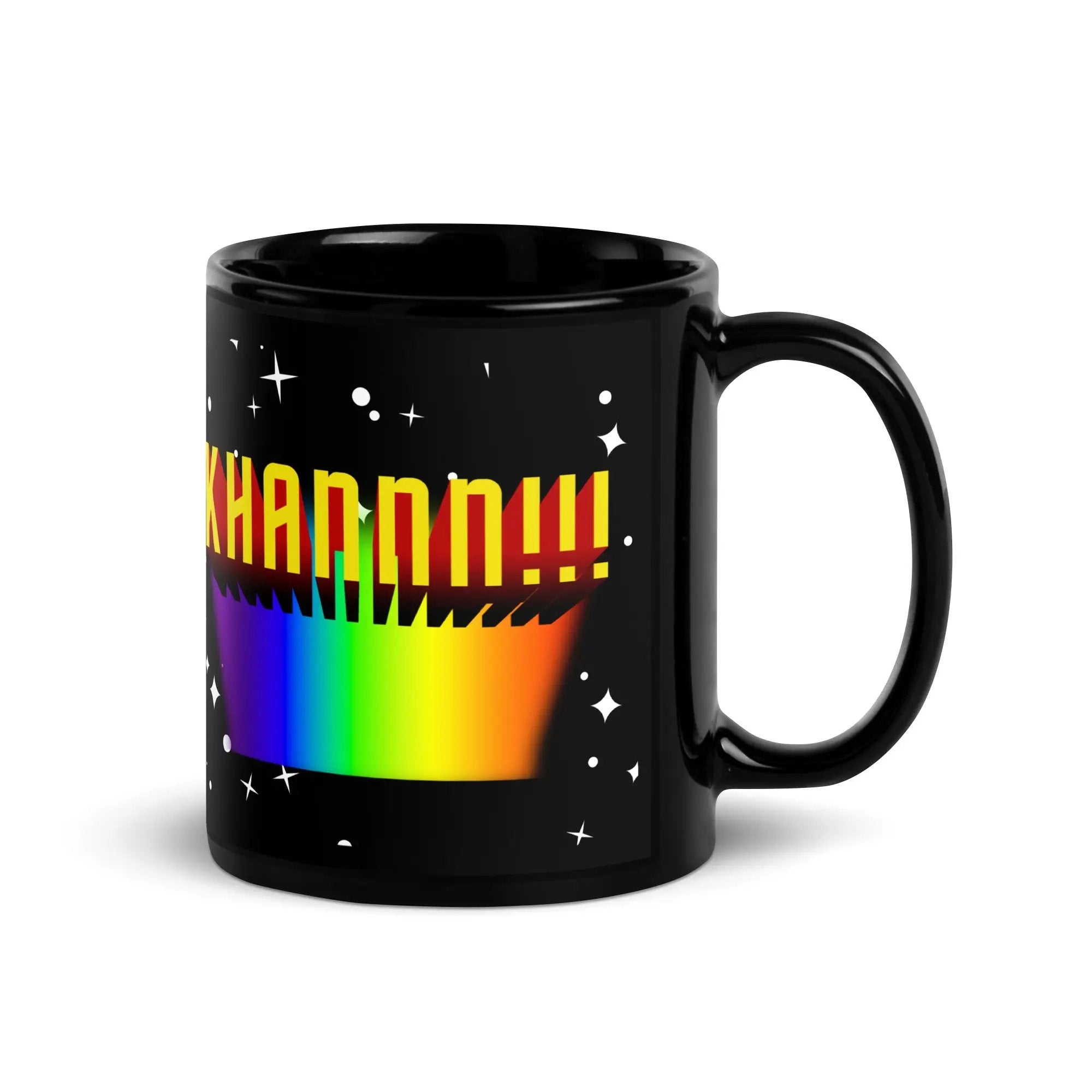 a black coffee mug with the words wannan on it