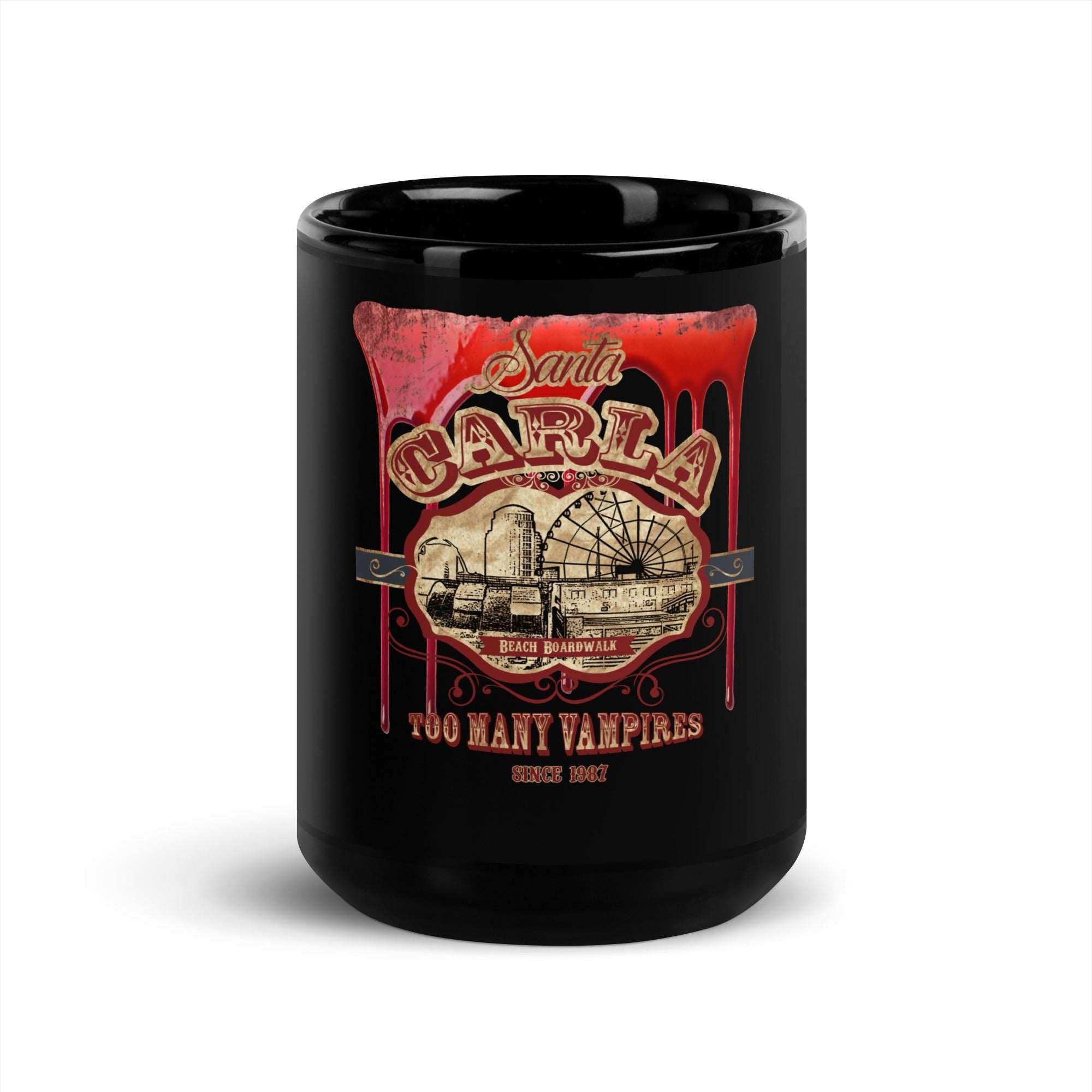 Santa Carla Black Glossy Mug