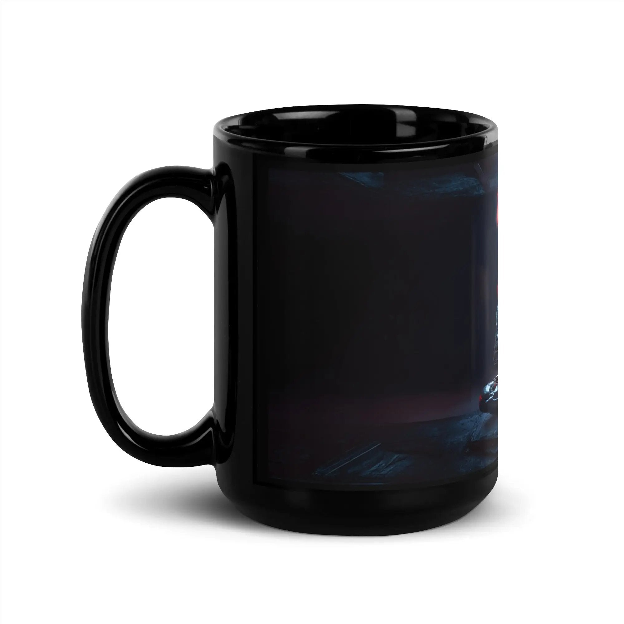 Terminator Buddha Black Glossy Mug