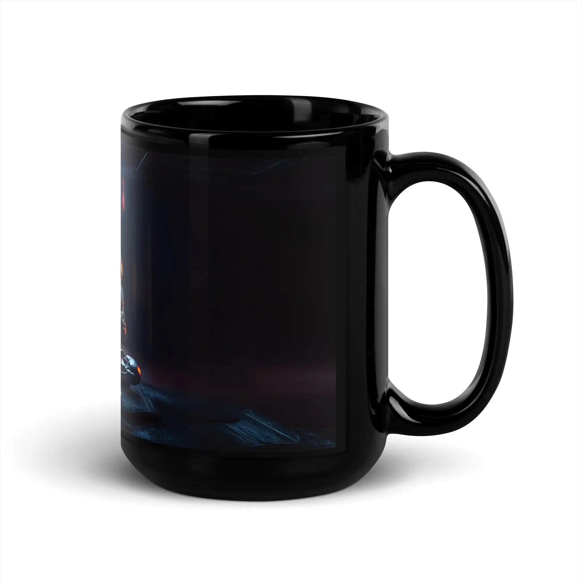 Terminator Buddha Black Glossy Mug