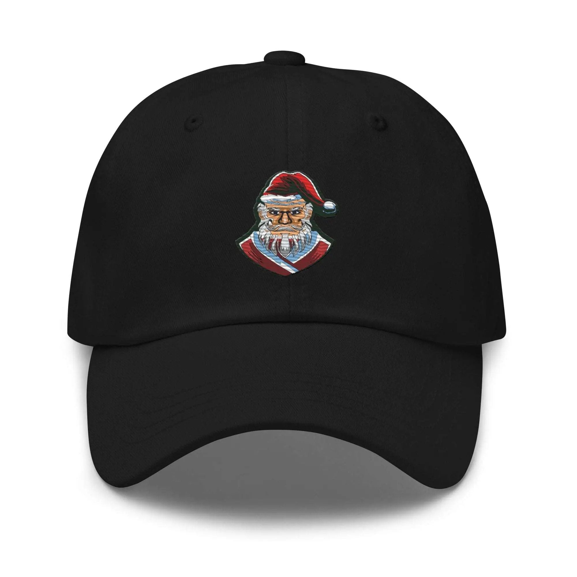 a black hat with a santa clause on it
