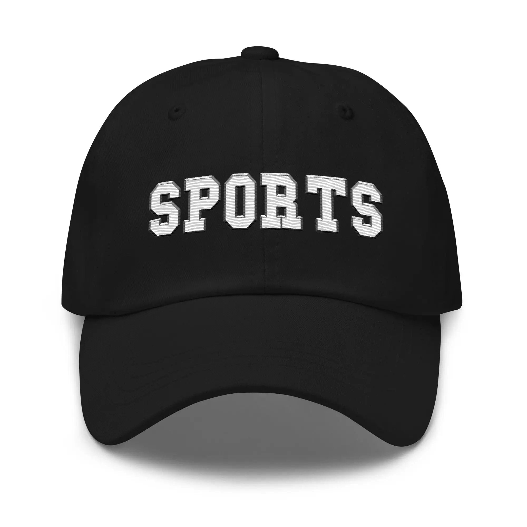 a black hat with the words sports on it