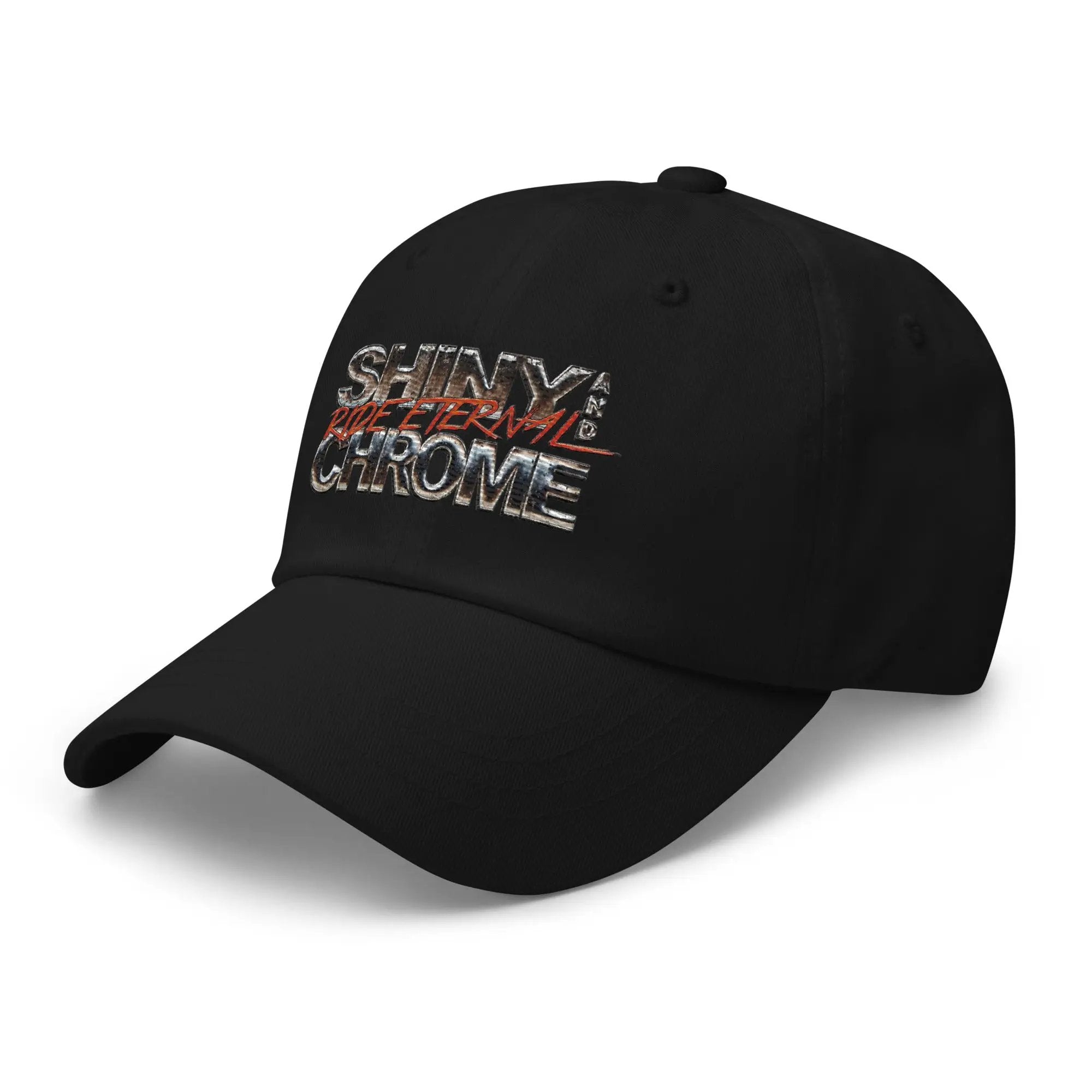 a black hat with the words shine chrome on it