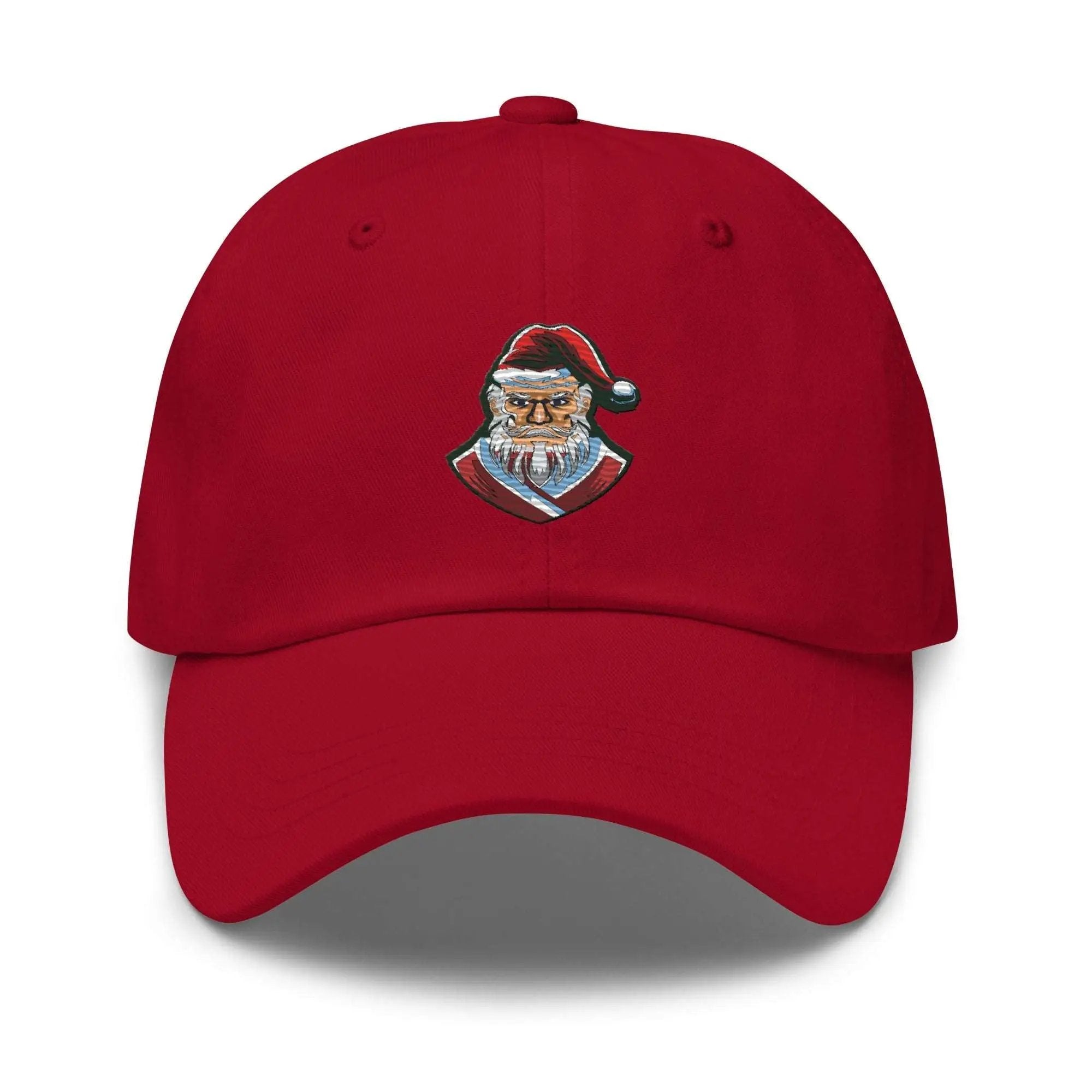 a red hat with a santa clause on it