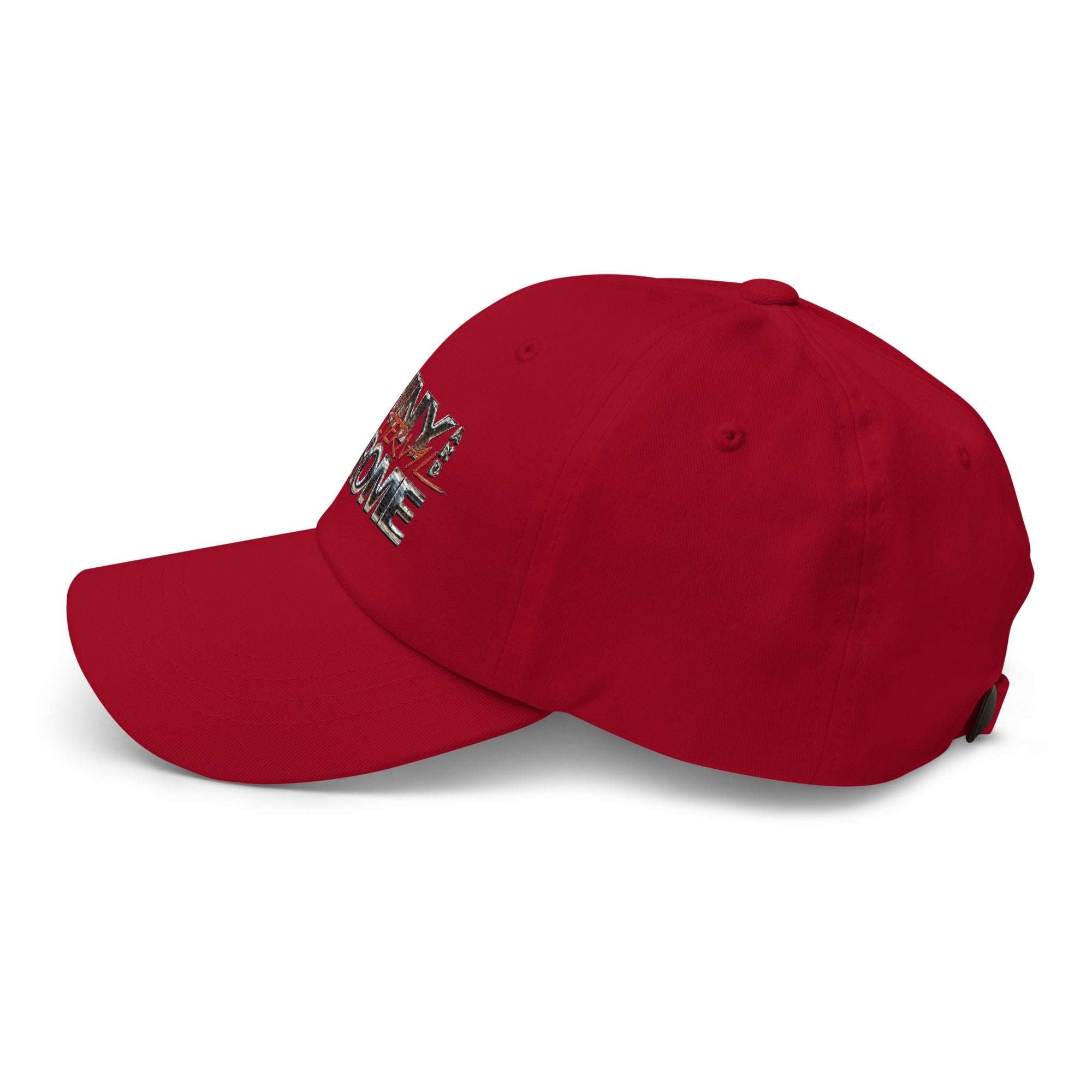 a red hat with a flag on it