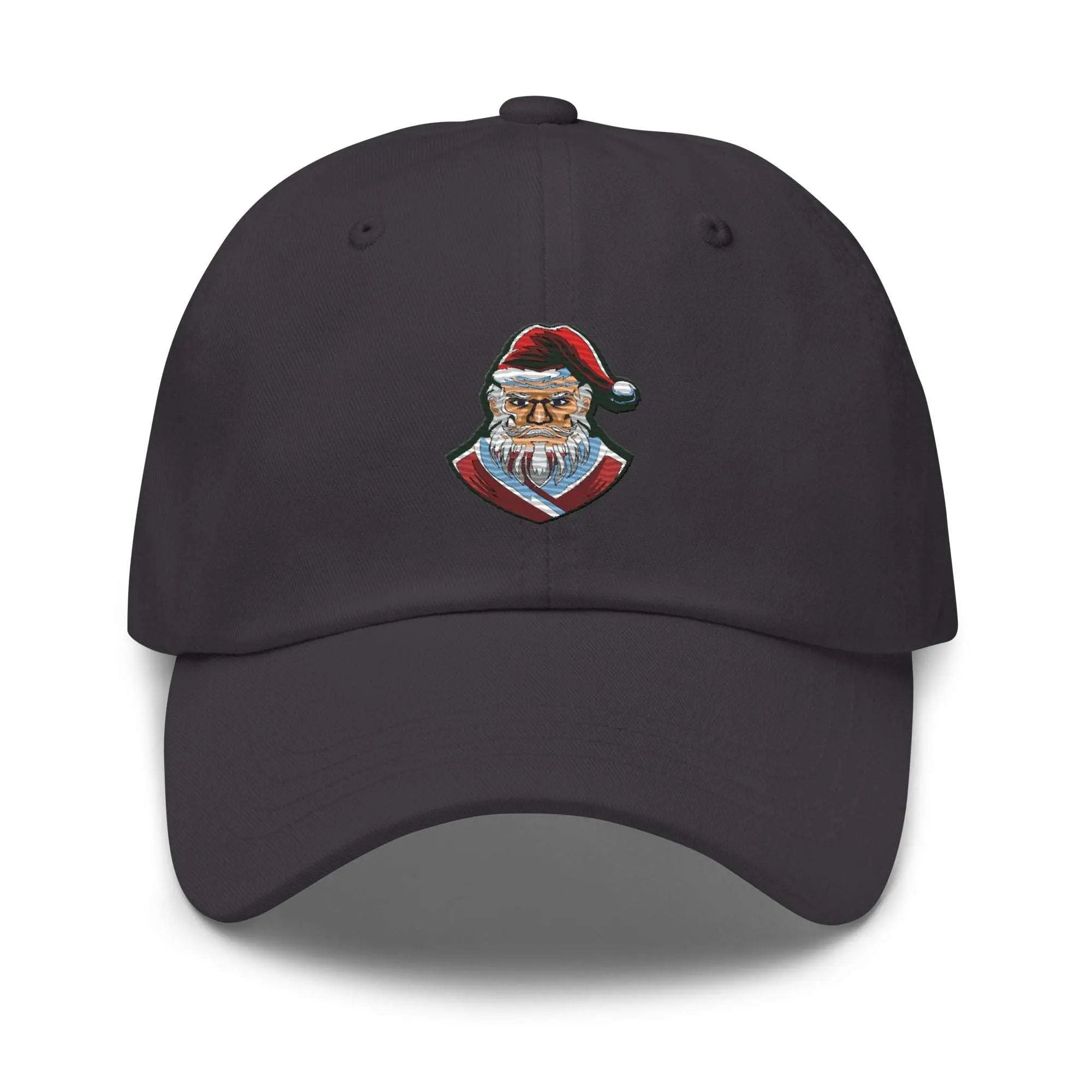 a black hat with a santa clause on it