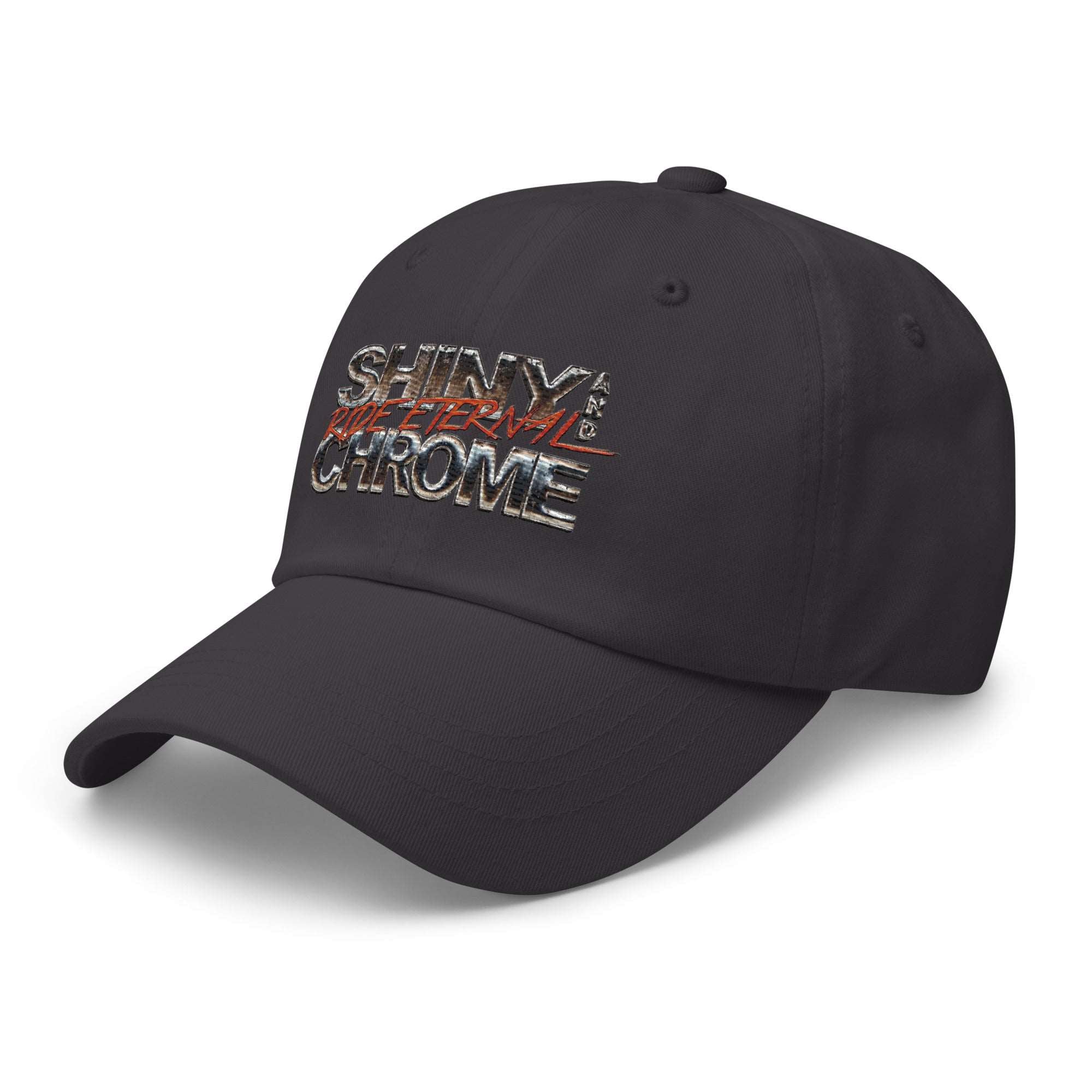 a black hat with the words stay chrome on it