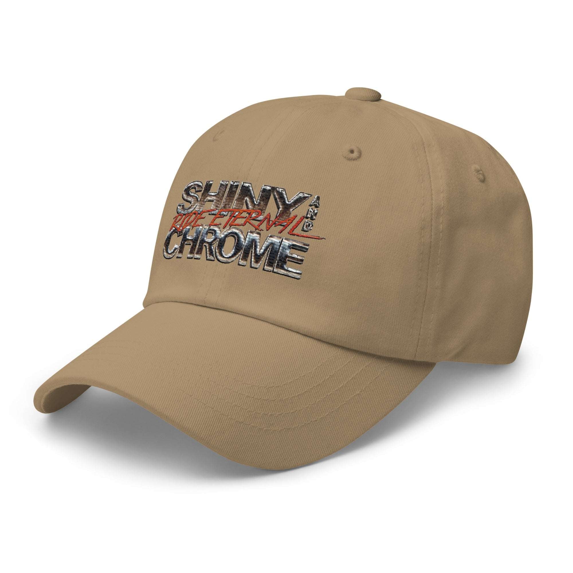 a tan baseball cap with the words jimmy and the cromee on it