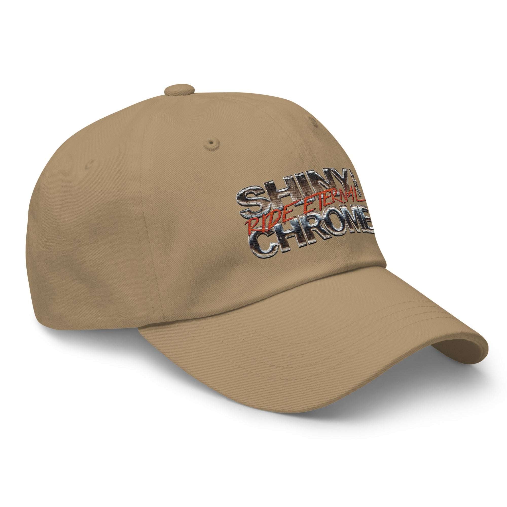 a tan hat with the words skinny and the words chronic on it