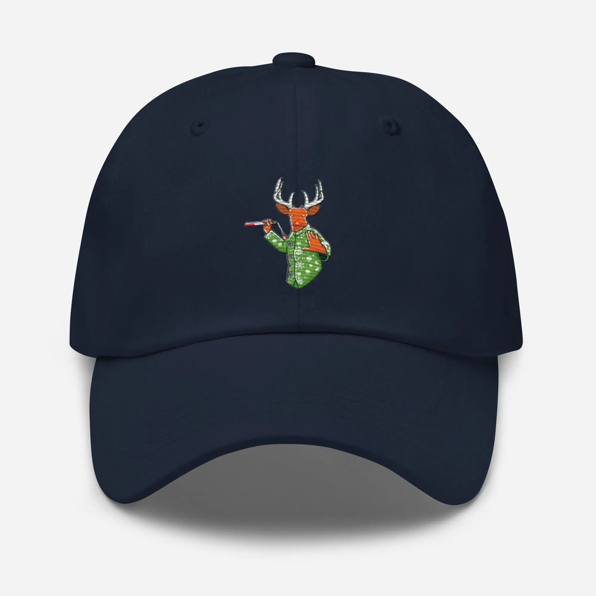 a baseball cap with a deer head on it