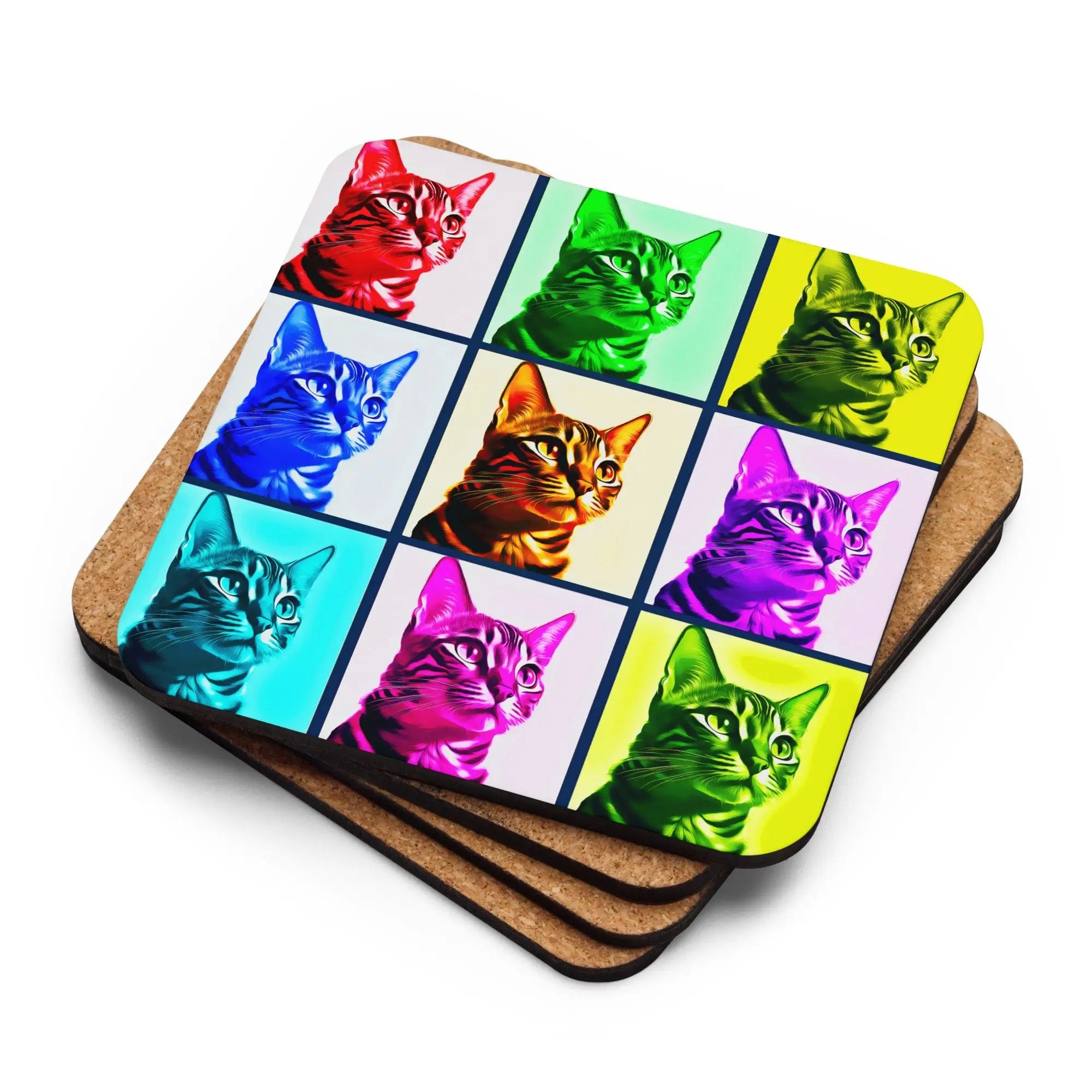 Warhol Cats Cork-back coaster
