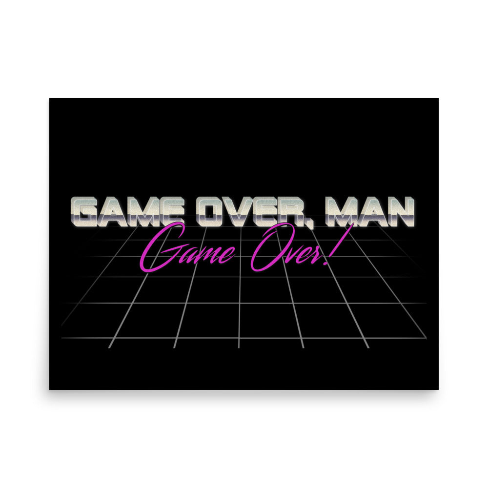 a game over logo on a black background
