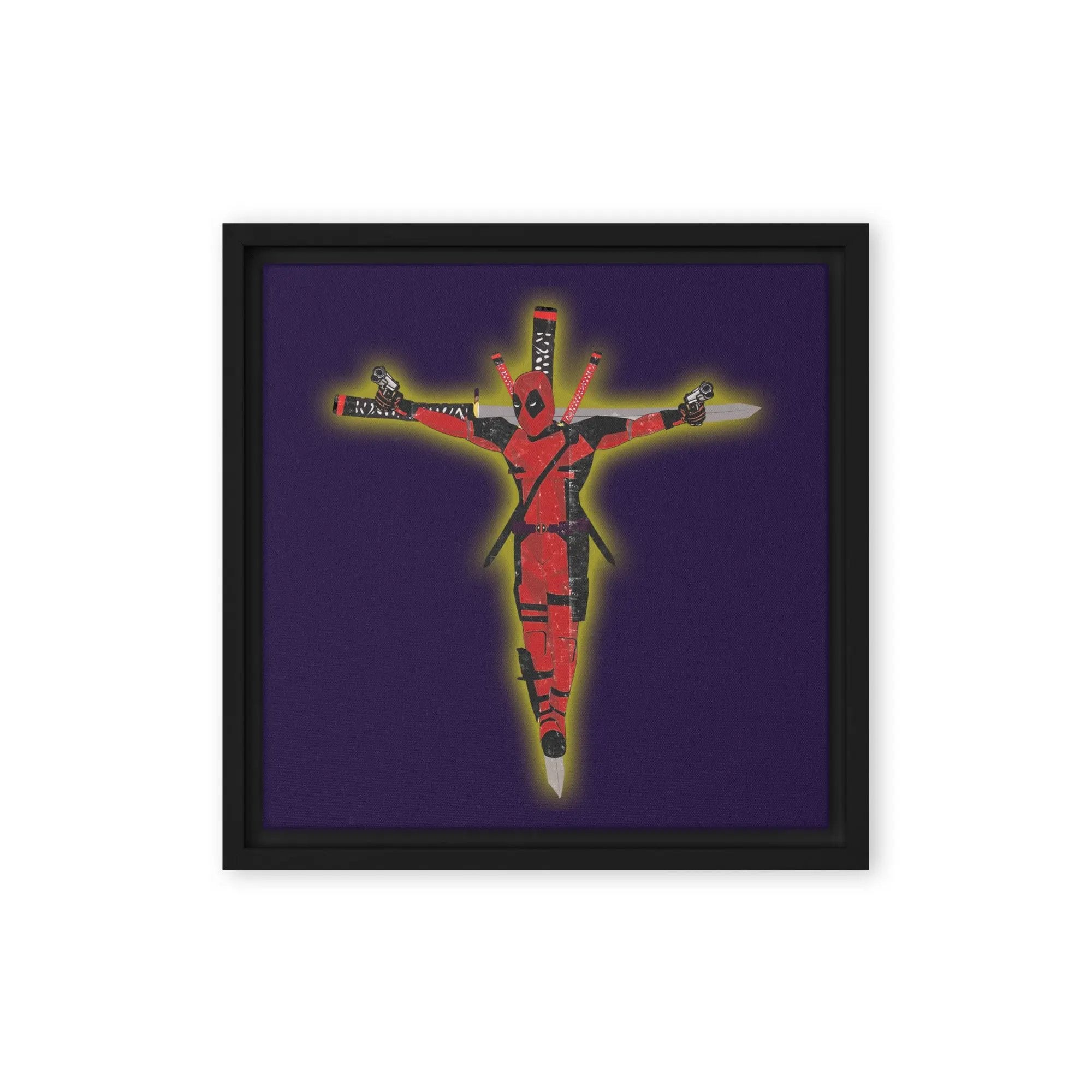 a picture of a crucifix on a purple background