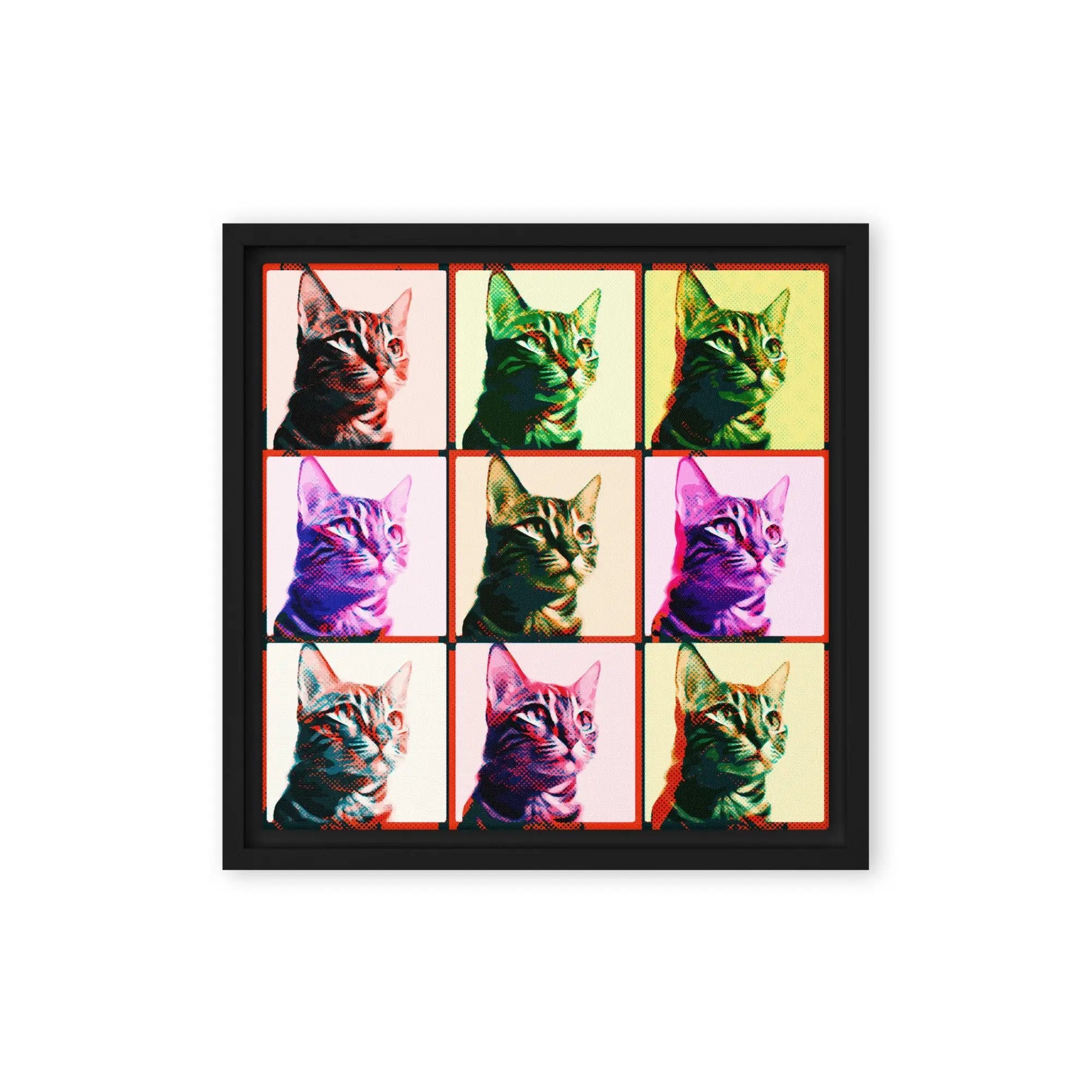 Warhol Cats Framed canvas