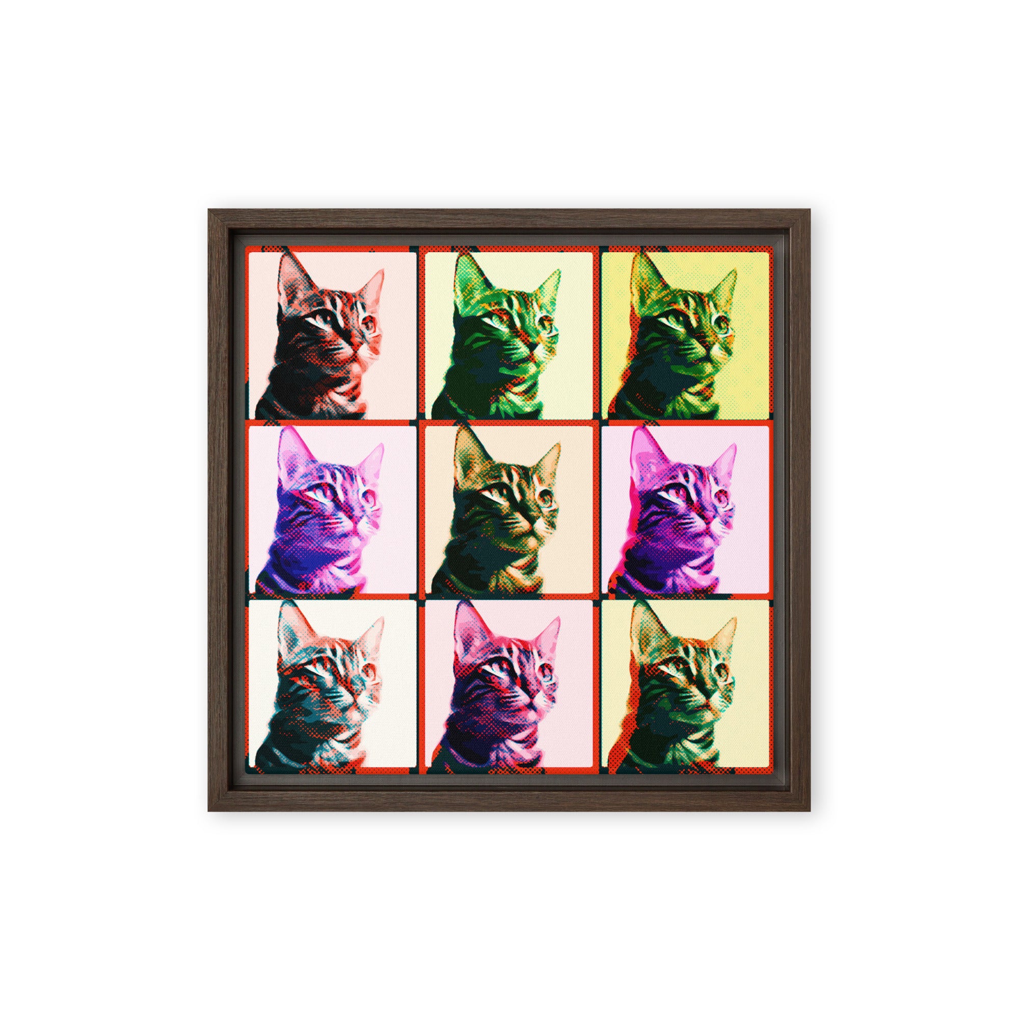 Warhol Cats Framed canvas