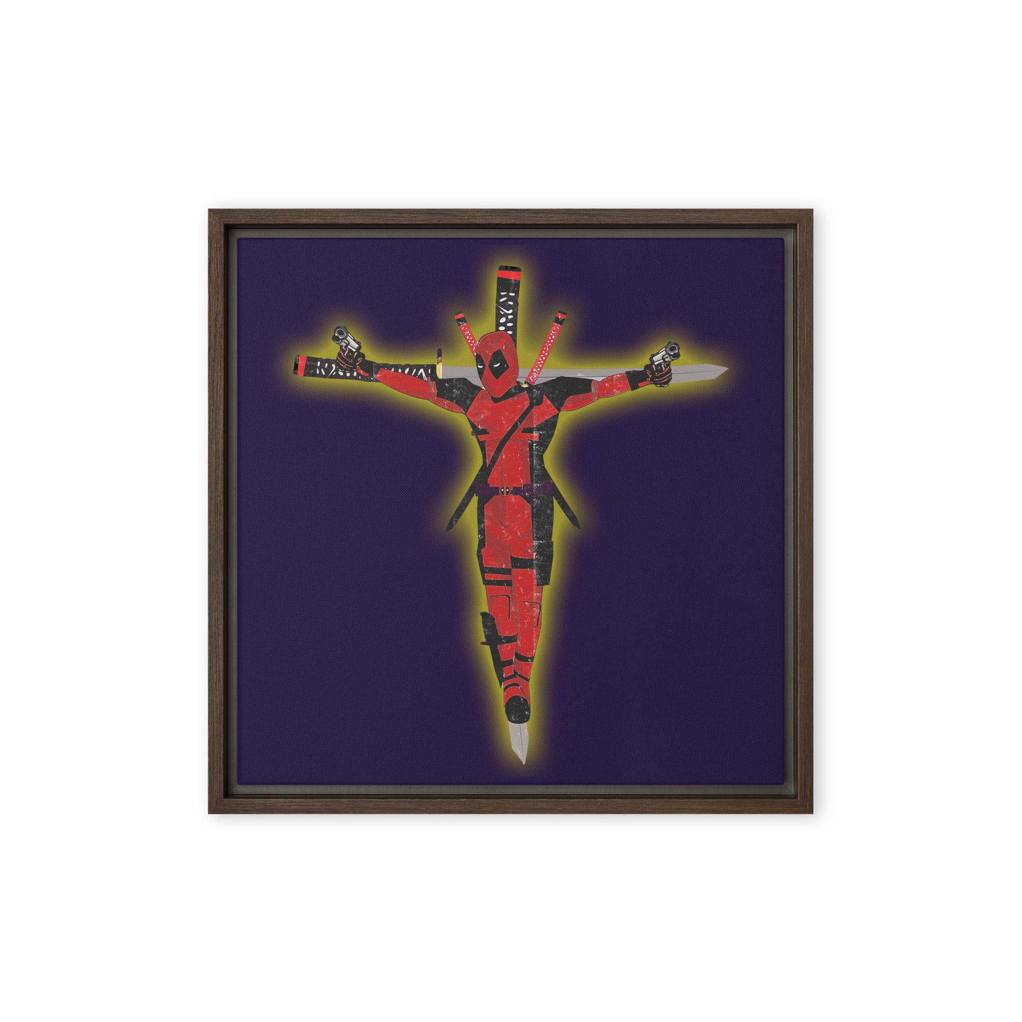 a picture of a crucifix on a purple background