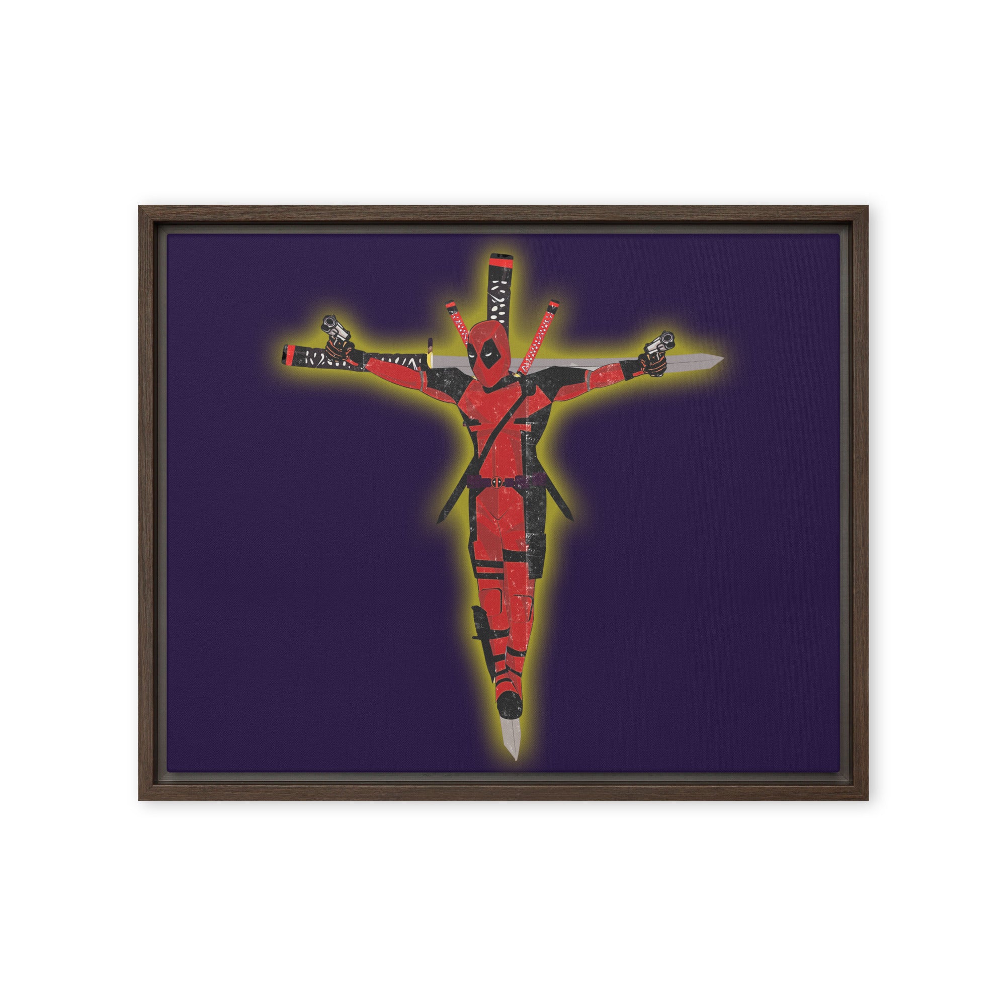 a painting of a person with a cross on it