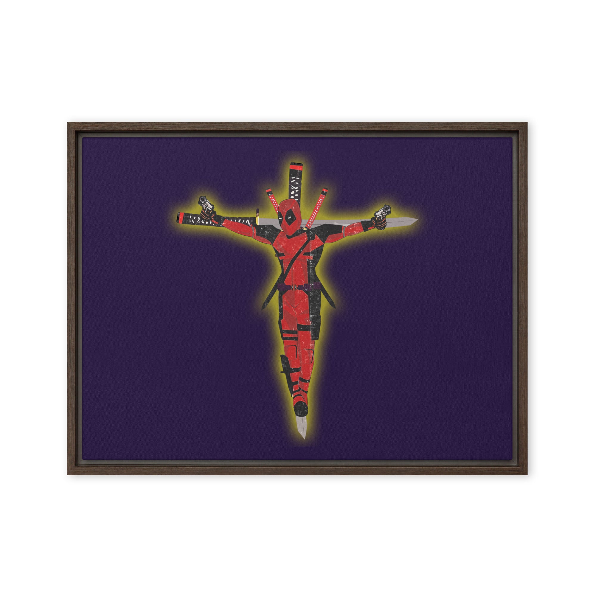 a painting of a person with a cross on it