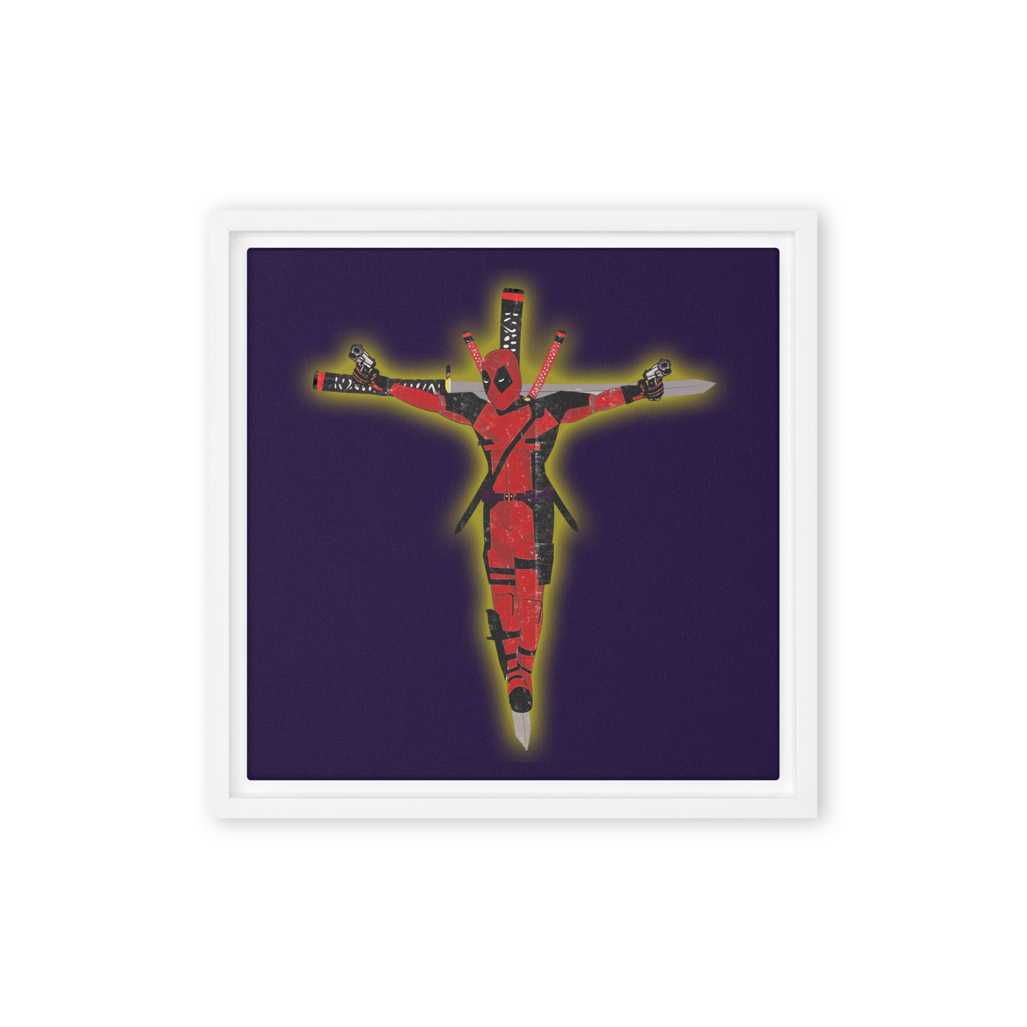 a picture of a crucifix on a purple background