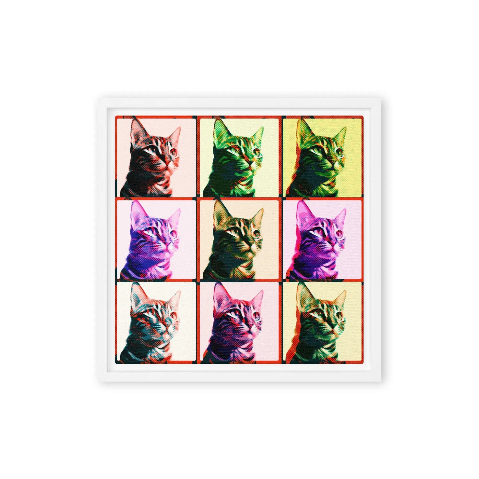 Warhol Cats Framed canvas