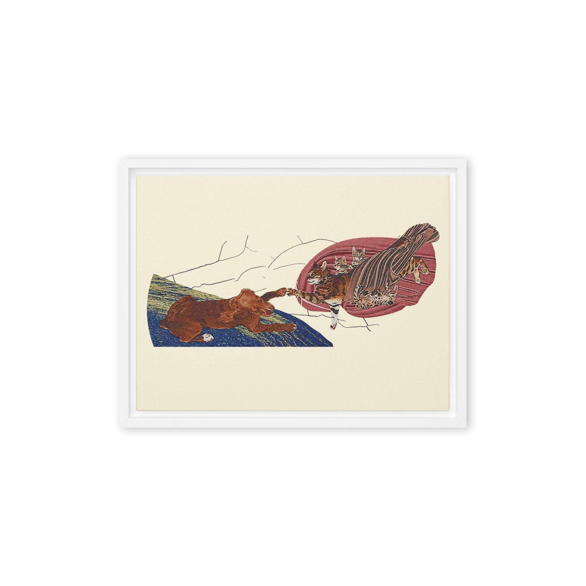 a picture of a dog chasing a fish