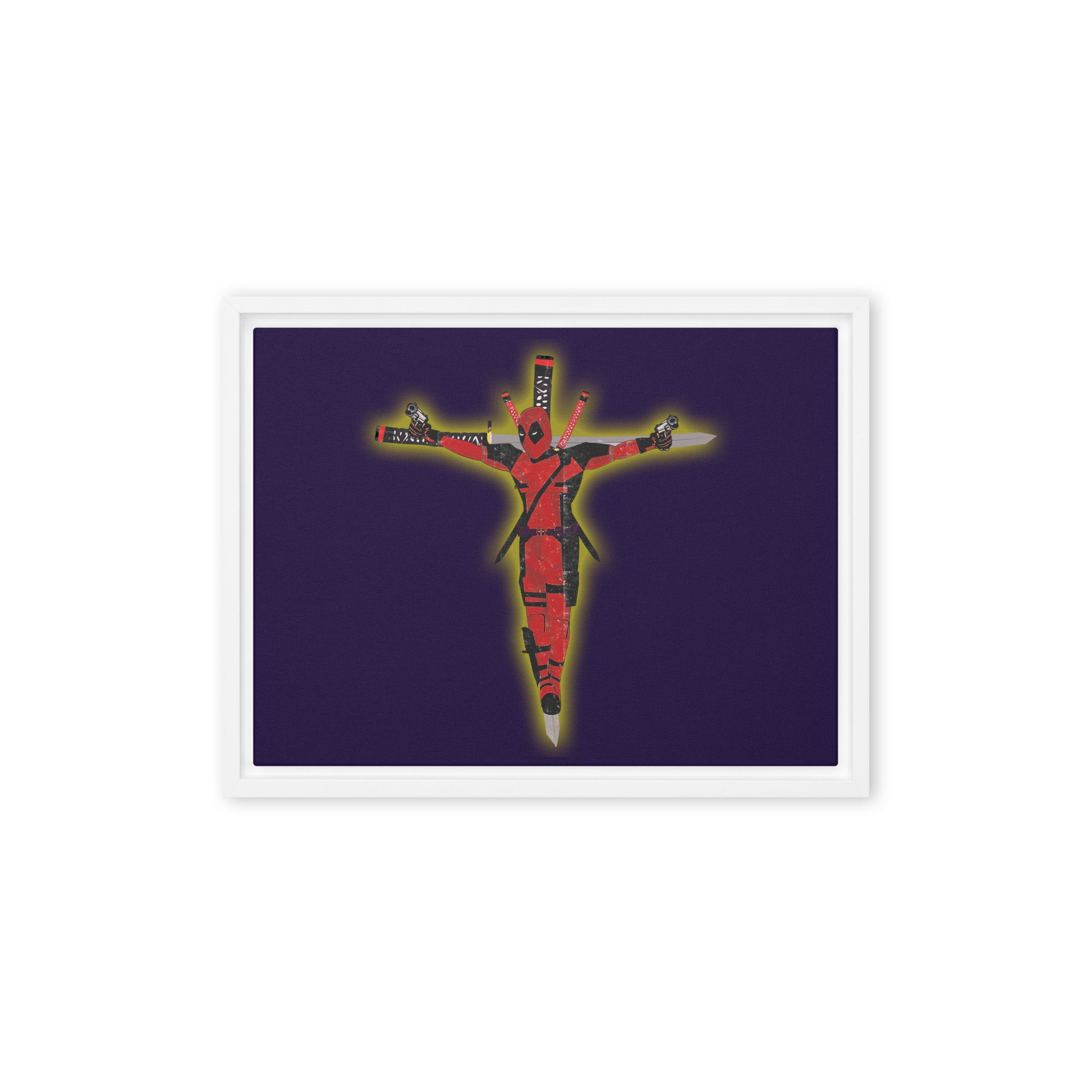 a picture of a crucifix on a purple background