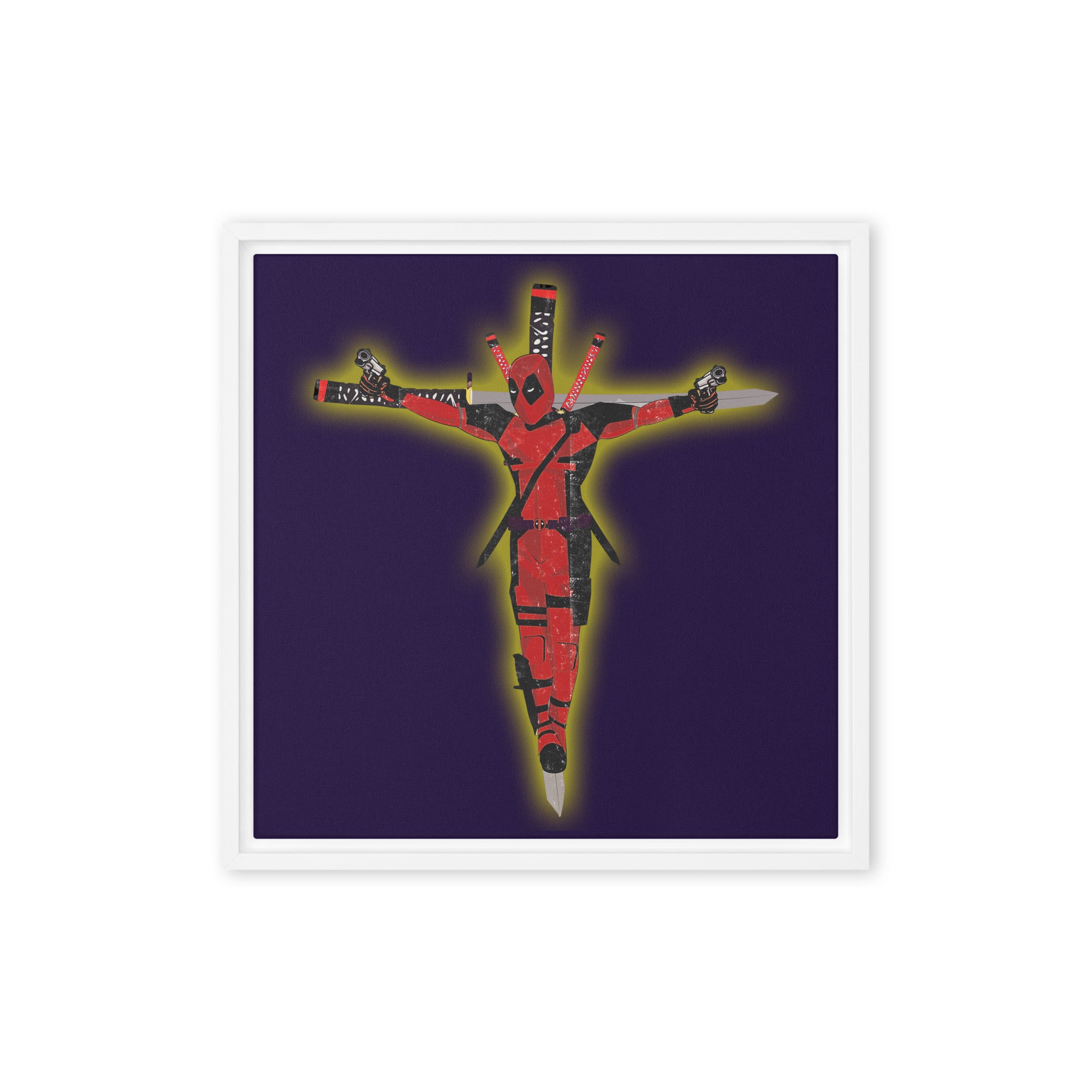 a picture of a crucifix on a purple background
