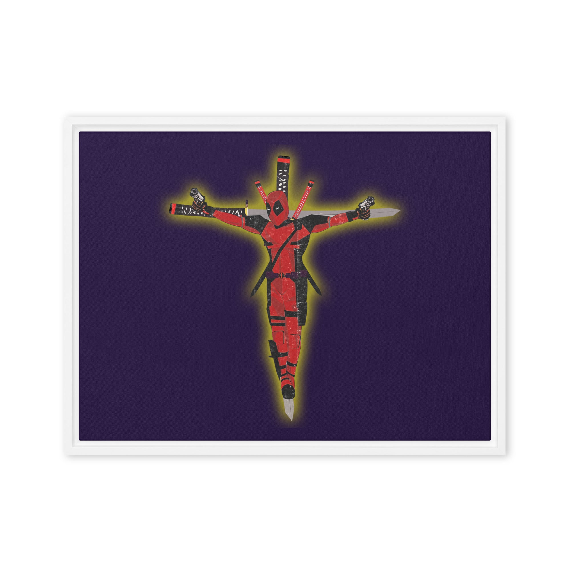 a picture of a crucifix on a purple background