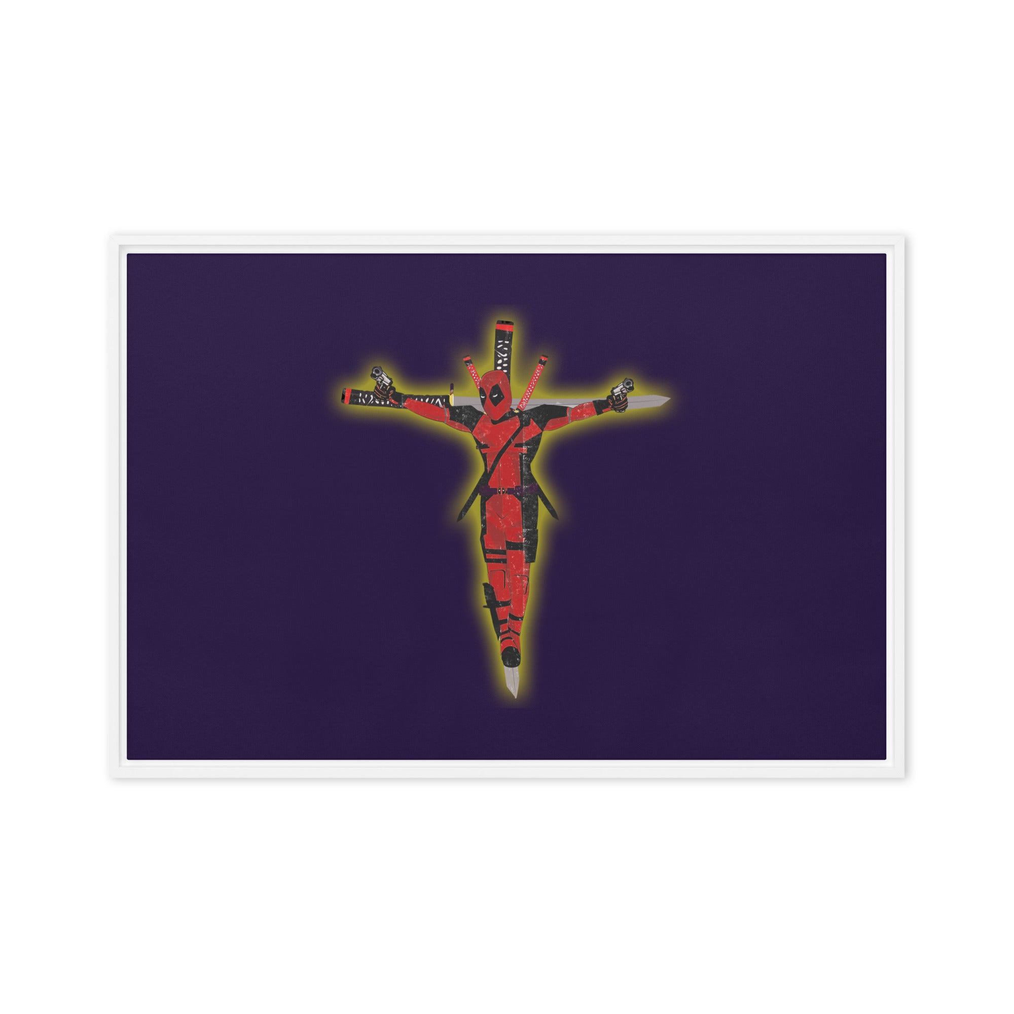 a picture of a crucifix on a purple background