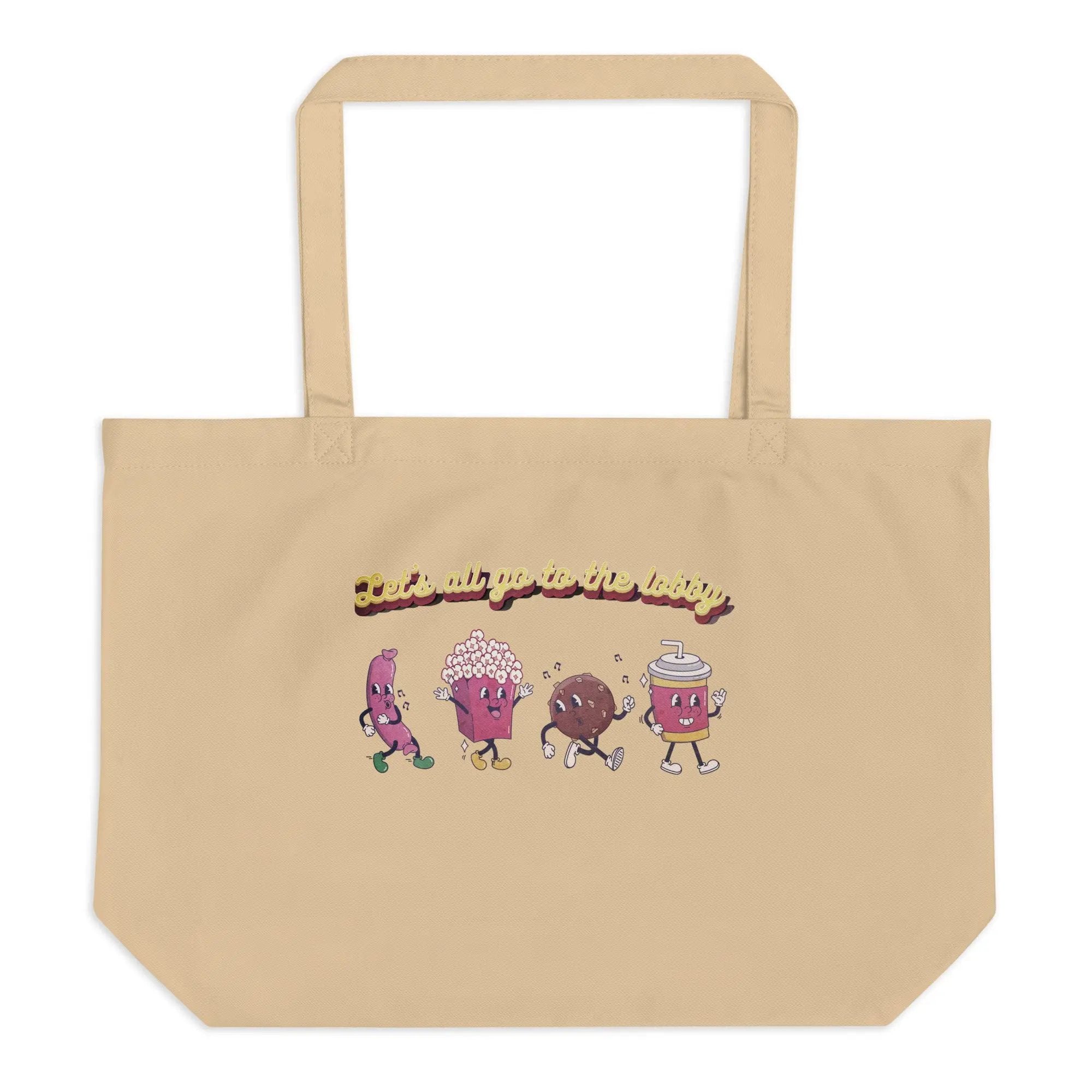a tote bag with a cartoon character on it