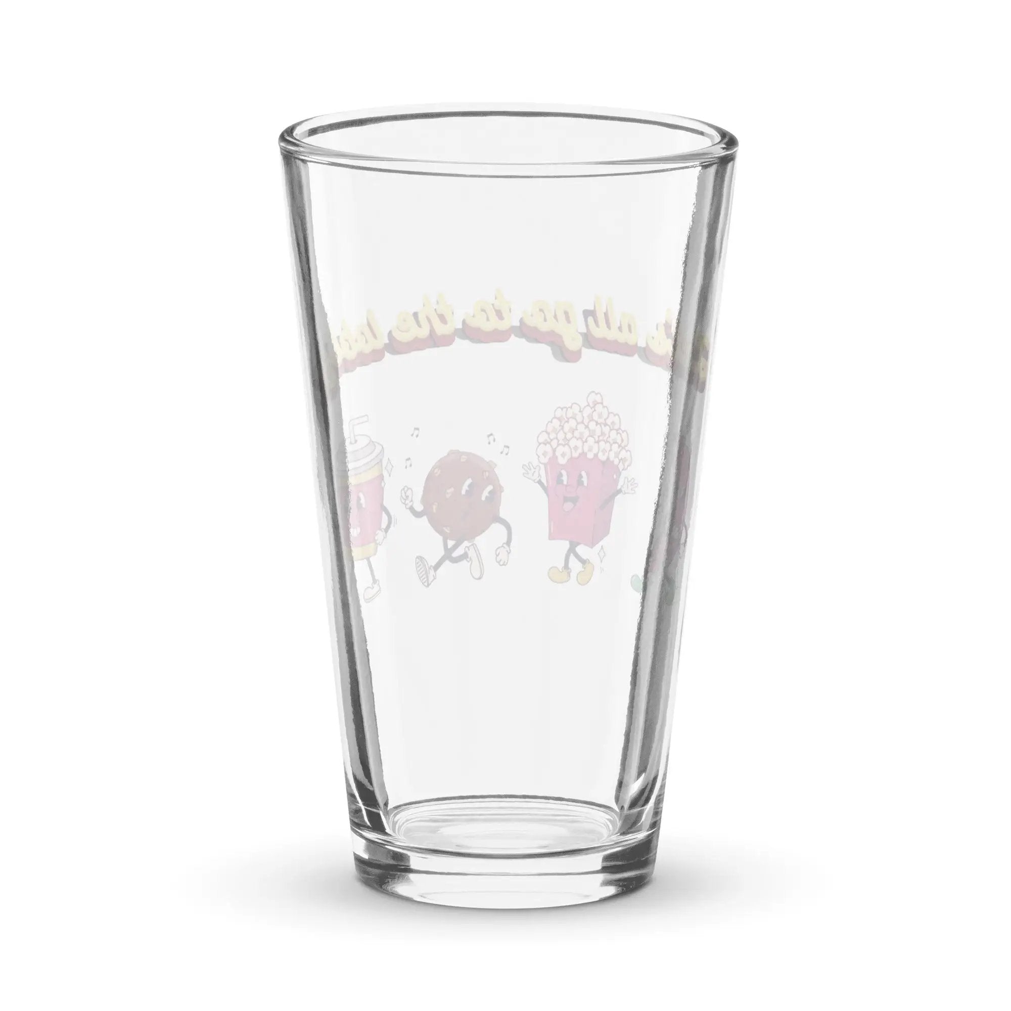a glass with a picture of a hot dog on it