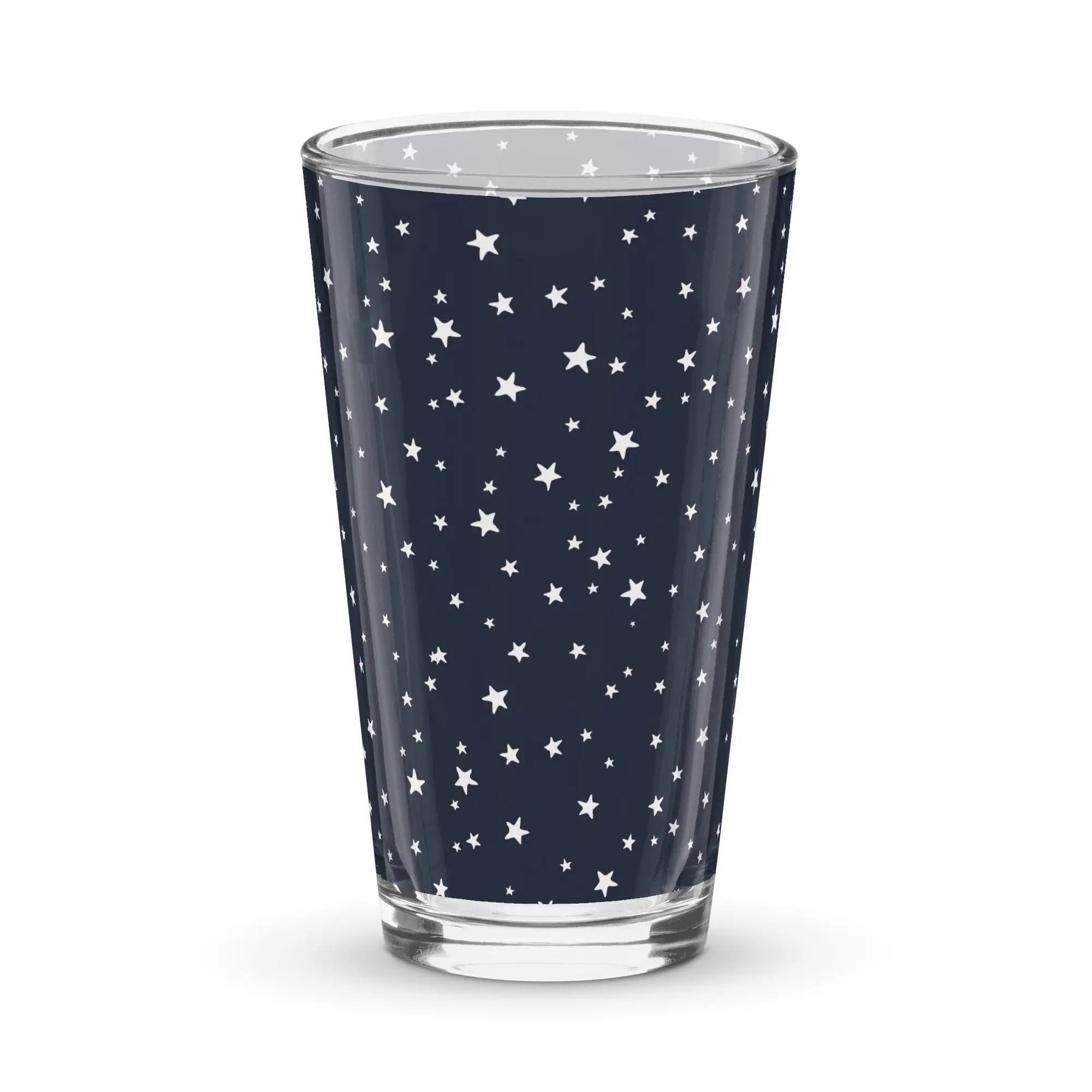 a glass with white stars on it
