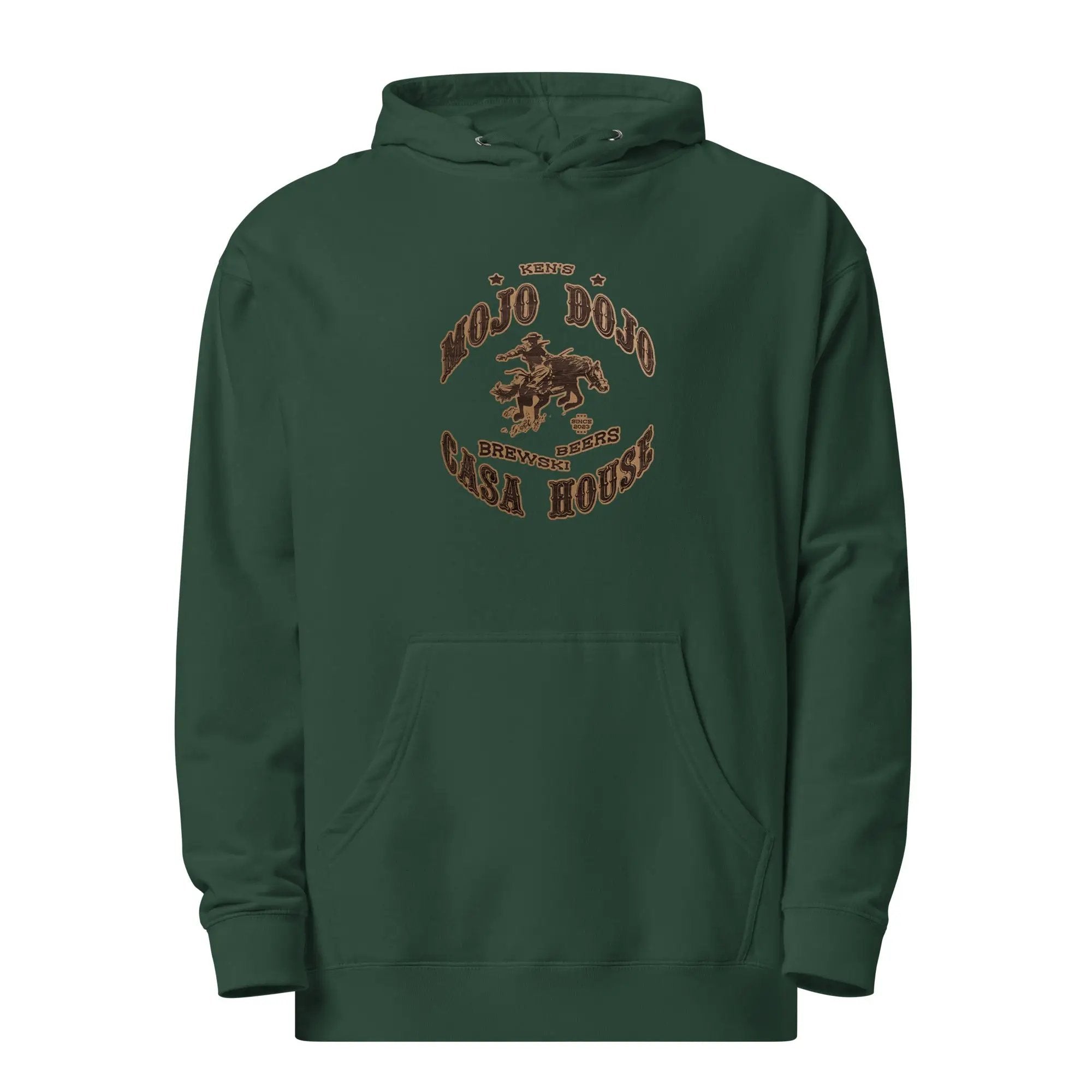 a green hoodie with a horse on it